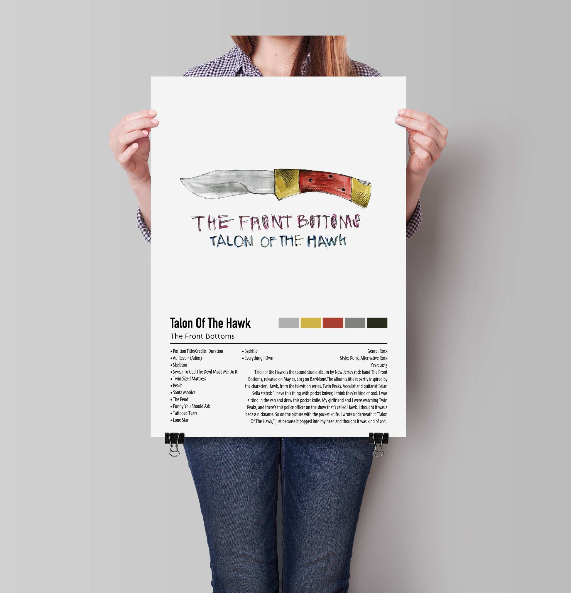 The Front Bottoms | Talon Of The Hawk | Custom Album Cover Poster Print