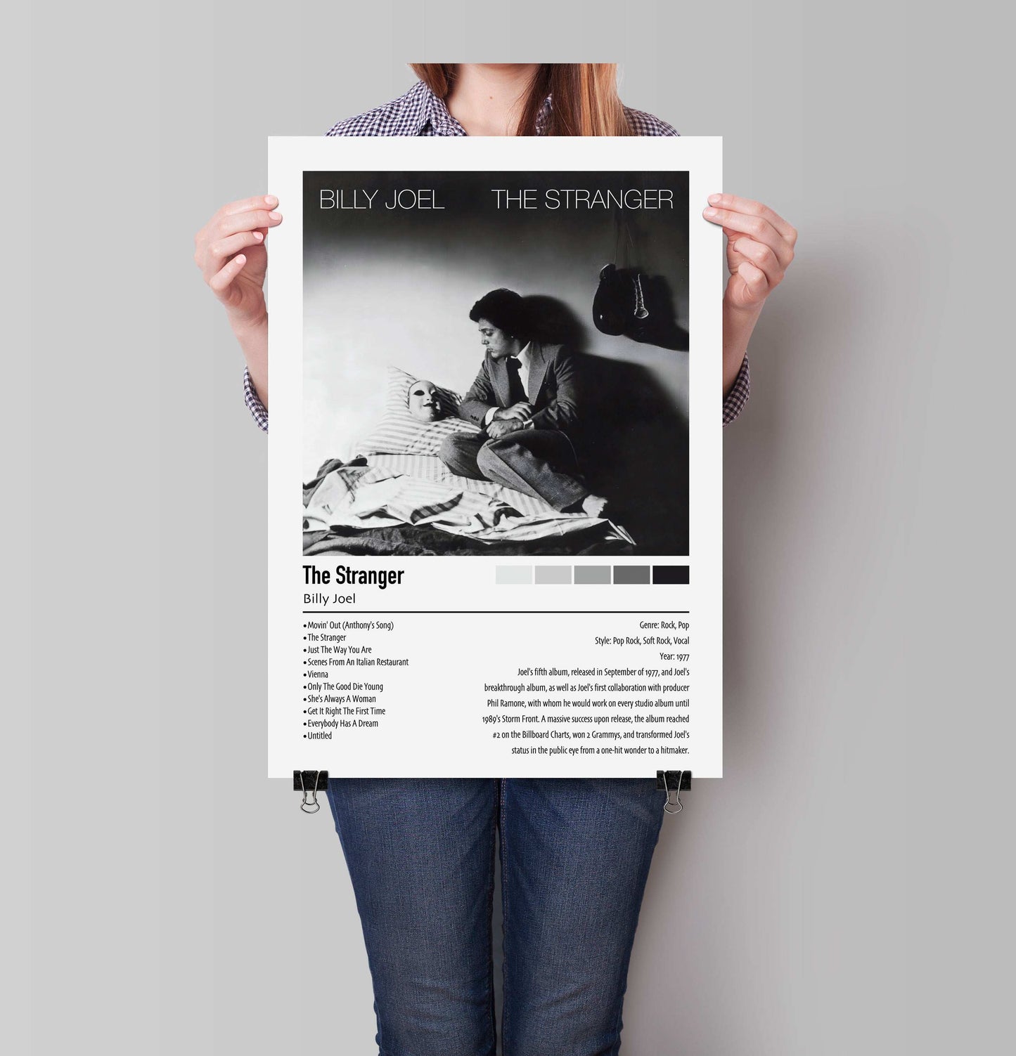 Billy Joel | The Stranger| Custom Album Cover Poster Print