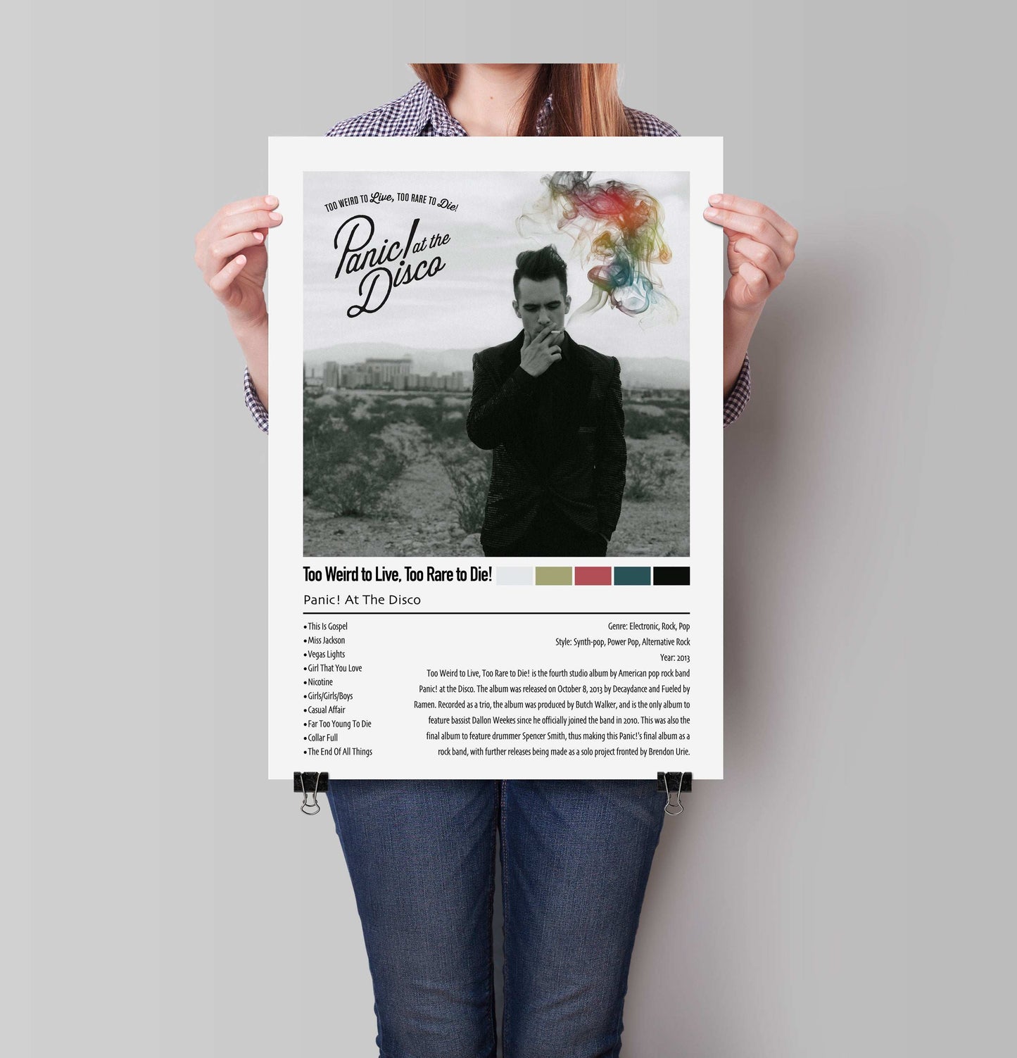 Panic! At The Disco | Too Weird to Live, Too Rare to Die! | Custom Album Cover Poster Print