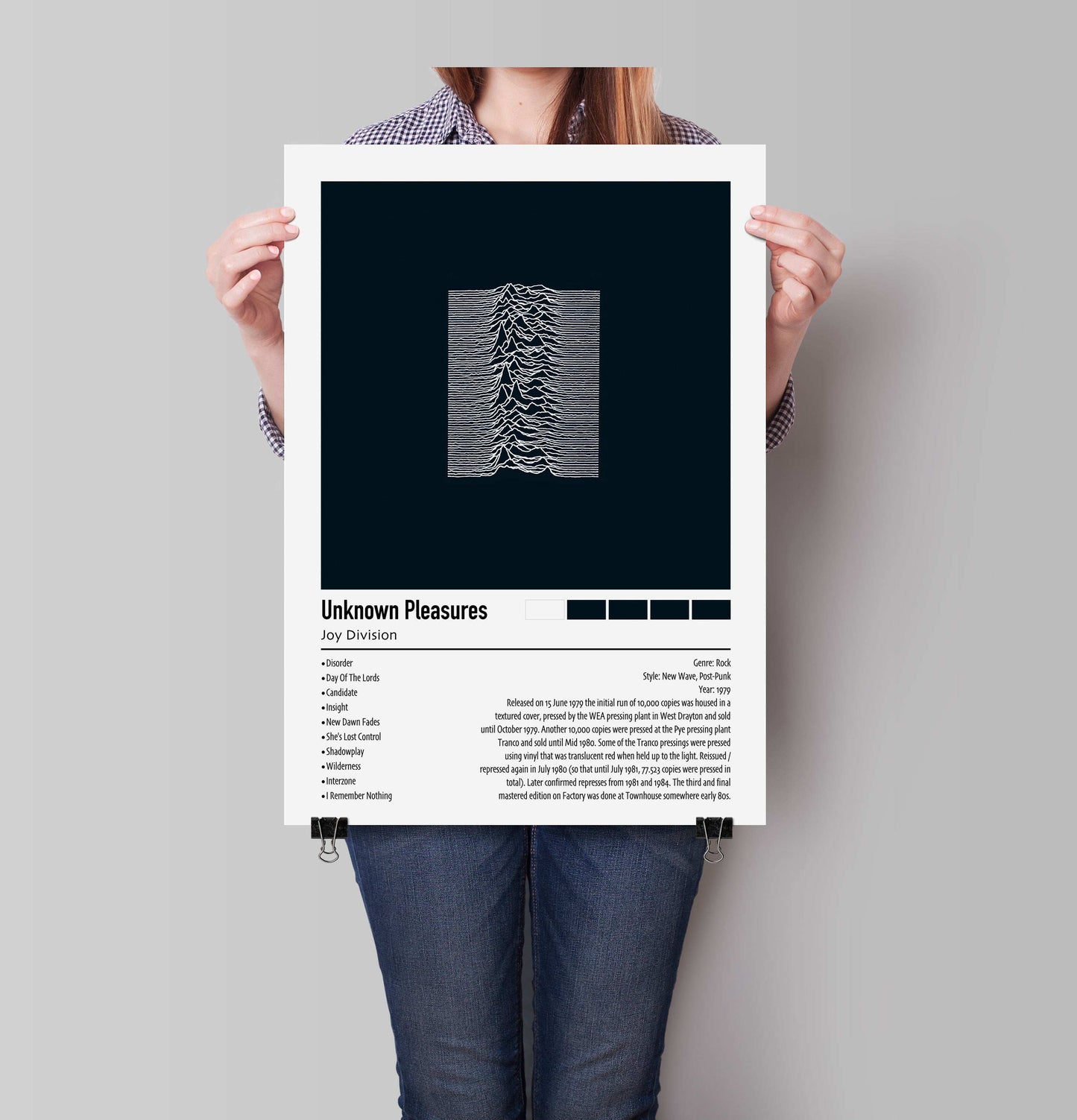 Joy Division | Unknown Pleasures | Custom Album Cover Poster Print