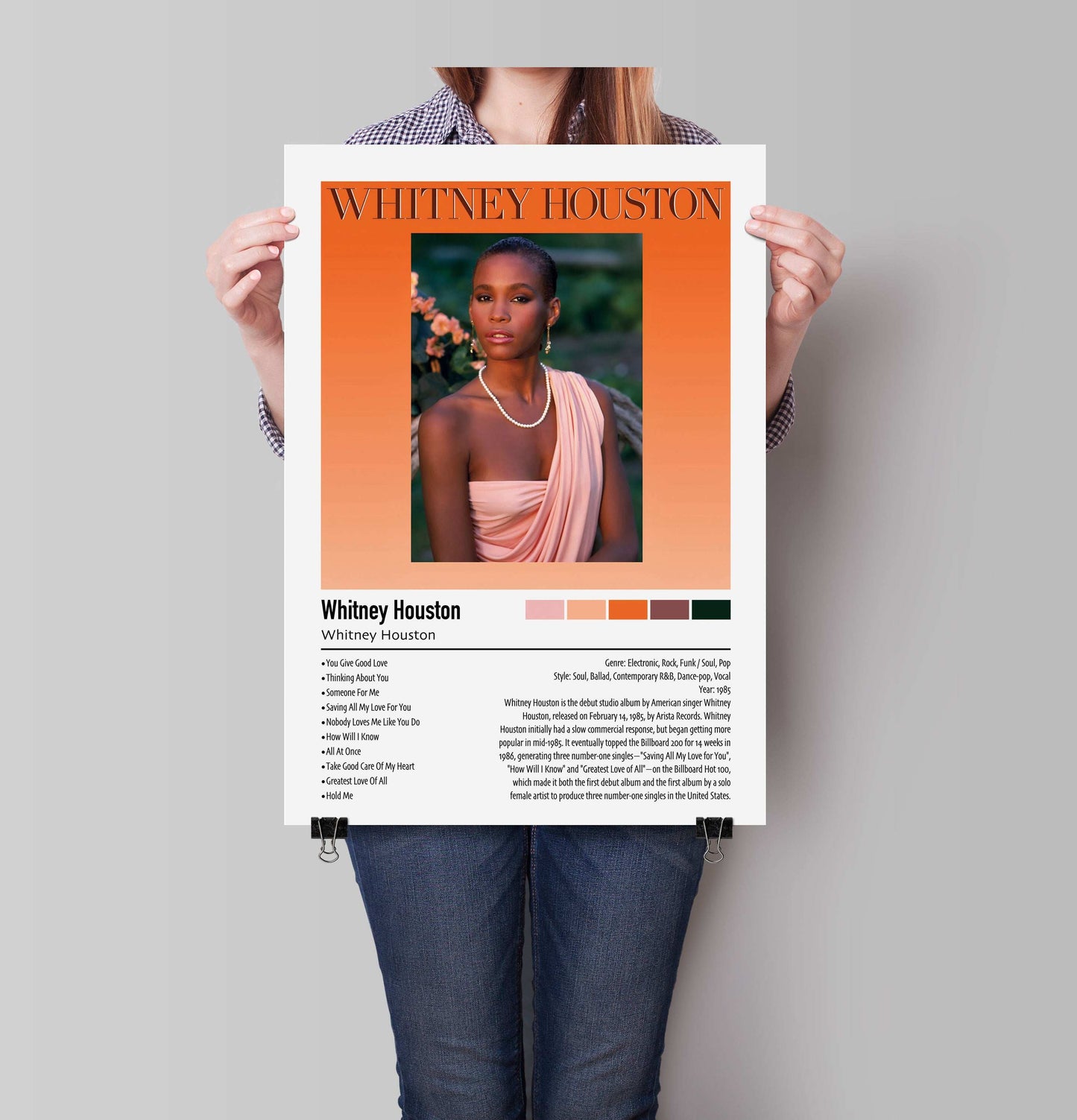 Whitney Houston | Whitney Houston | Custom Album Cover Poster Print