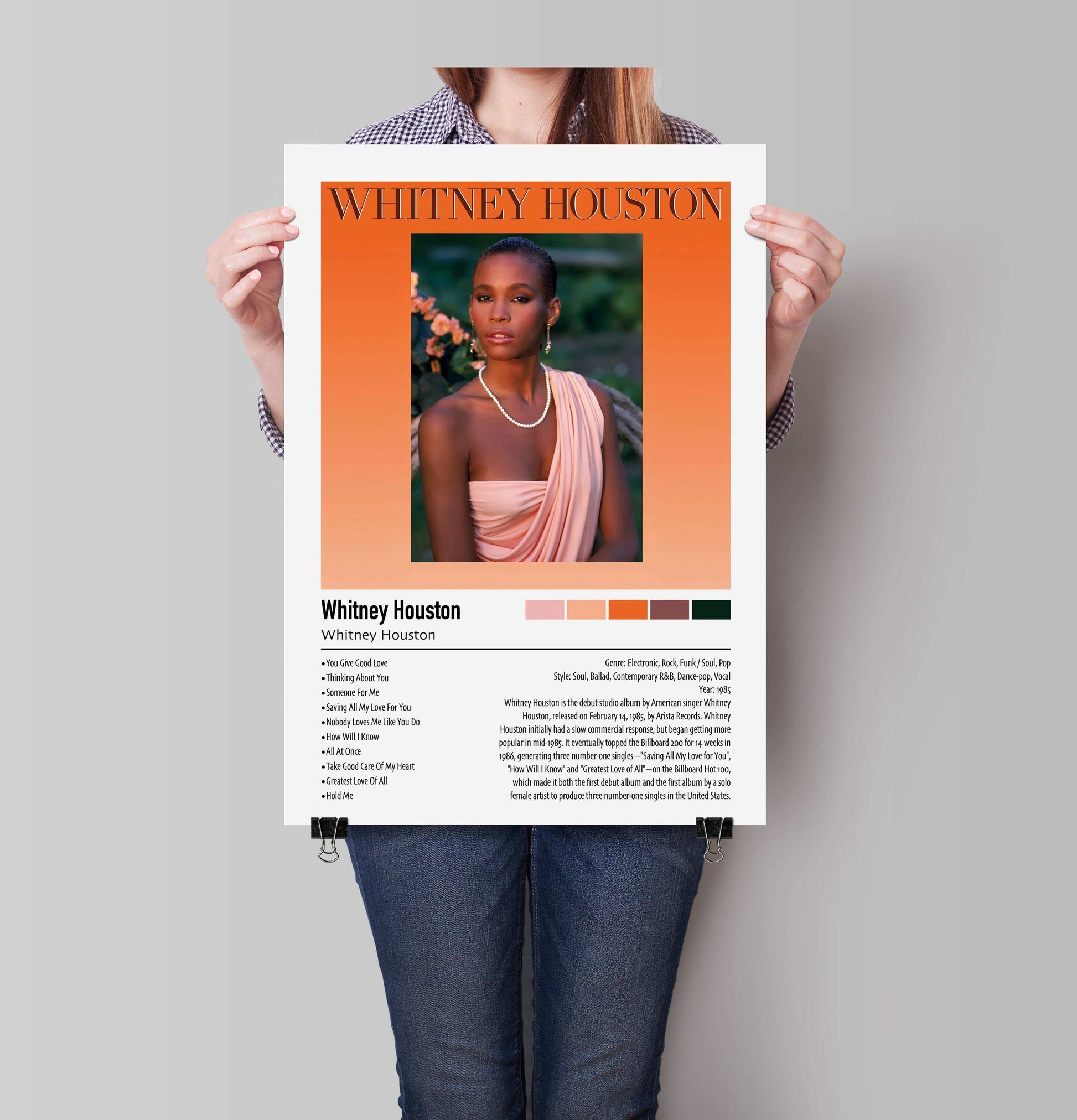 Whitney Houston | Whitney Houston | Custom Album Cover Poster Print