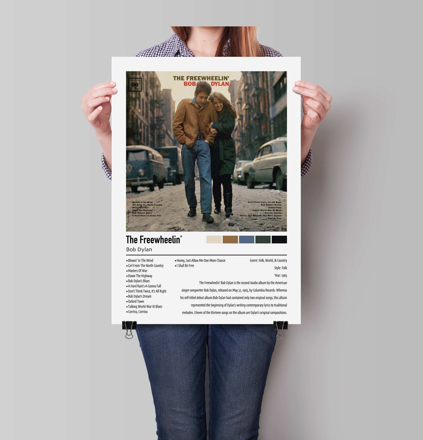 Bob Dylan | The Freewheelin' | Custom Album Cover Poster Print