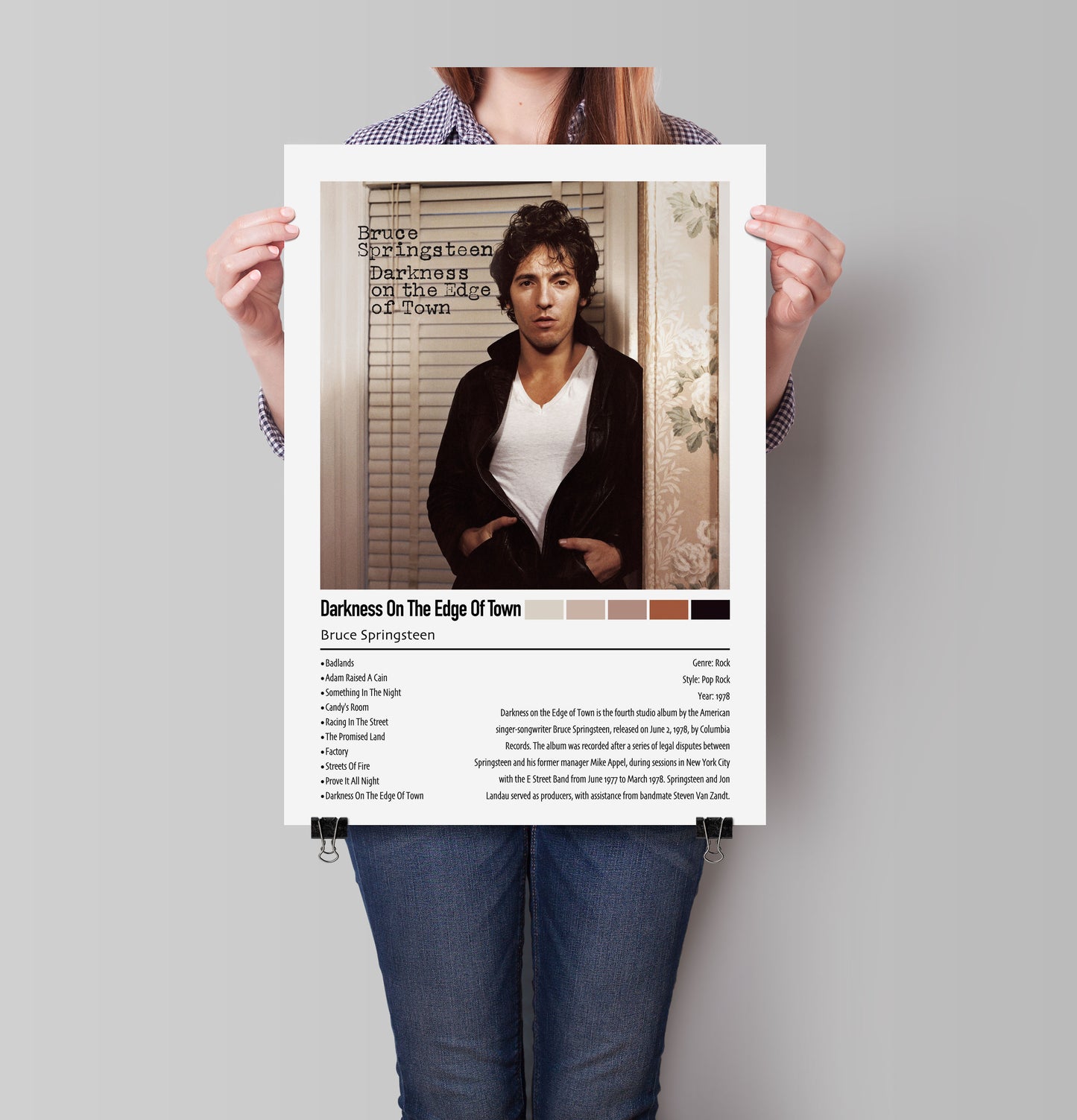 Bruce Springsteen | Darkness On The Edge Of Town | Custom Album Cover Poster Print