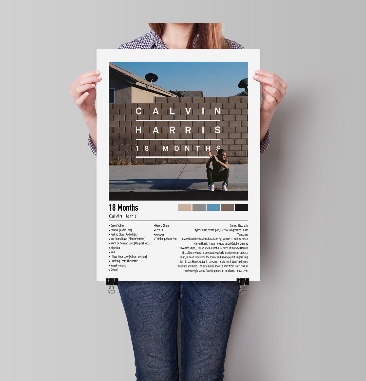 Calvin Harris | 18 Months | Custom Album Cover Poster Print