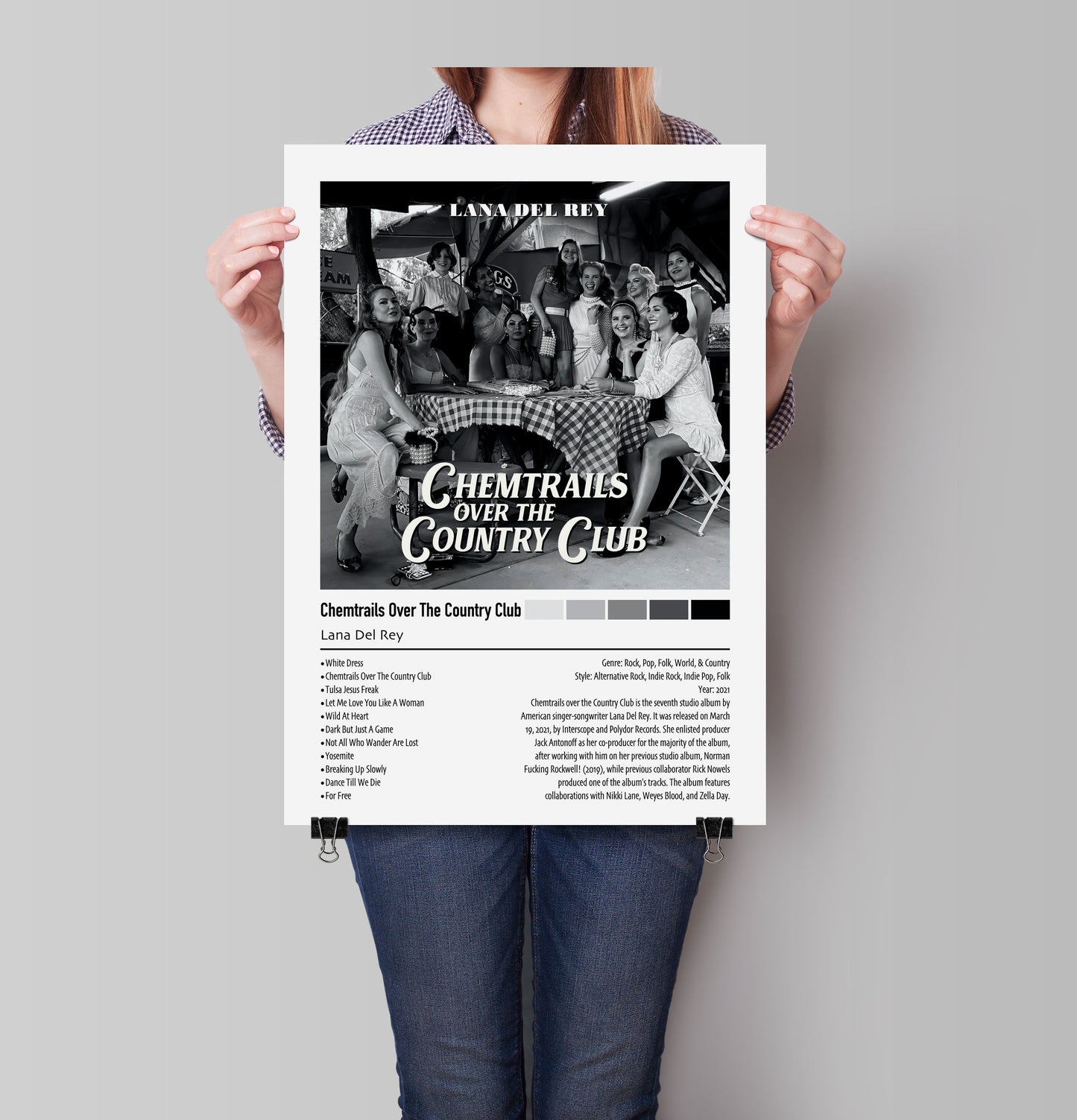 Lana Del Rey | Chemtrails Over The Country Club | Custom Album Cover Poster Print