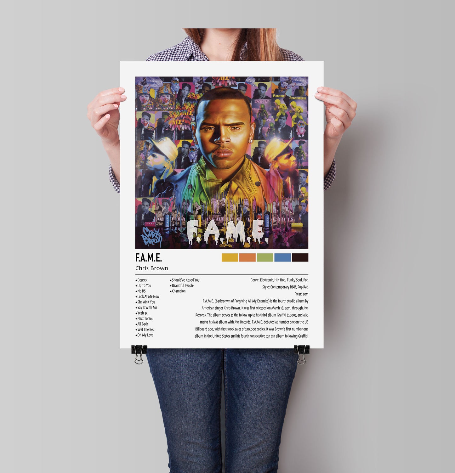 Chris Brown | F.A.M.E. | Custom Album Cover Poster Print
