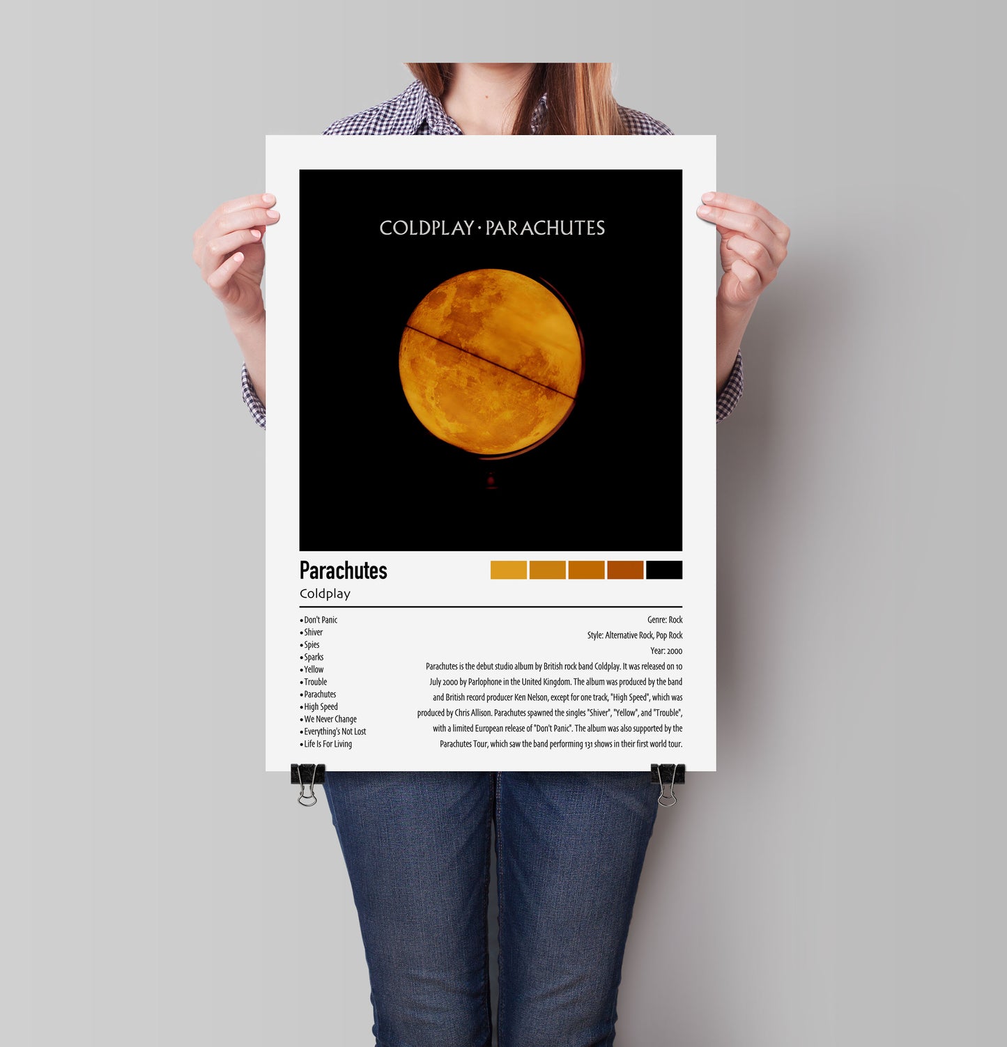 Coldplay | Parachutes | Custom Album Cover Poster Print