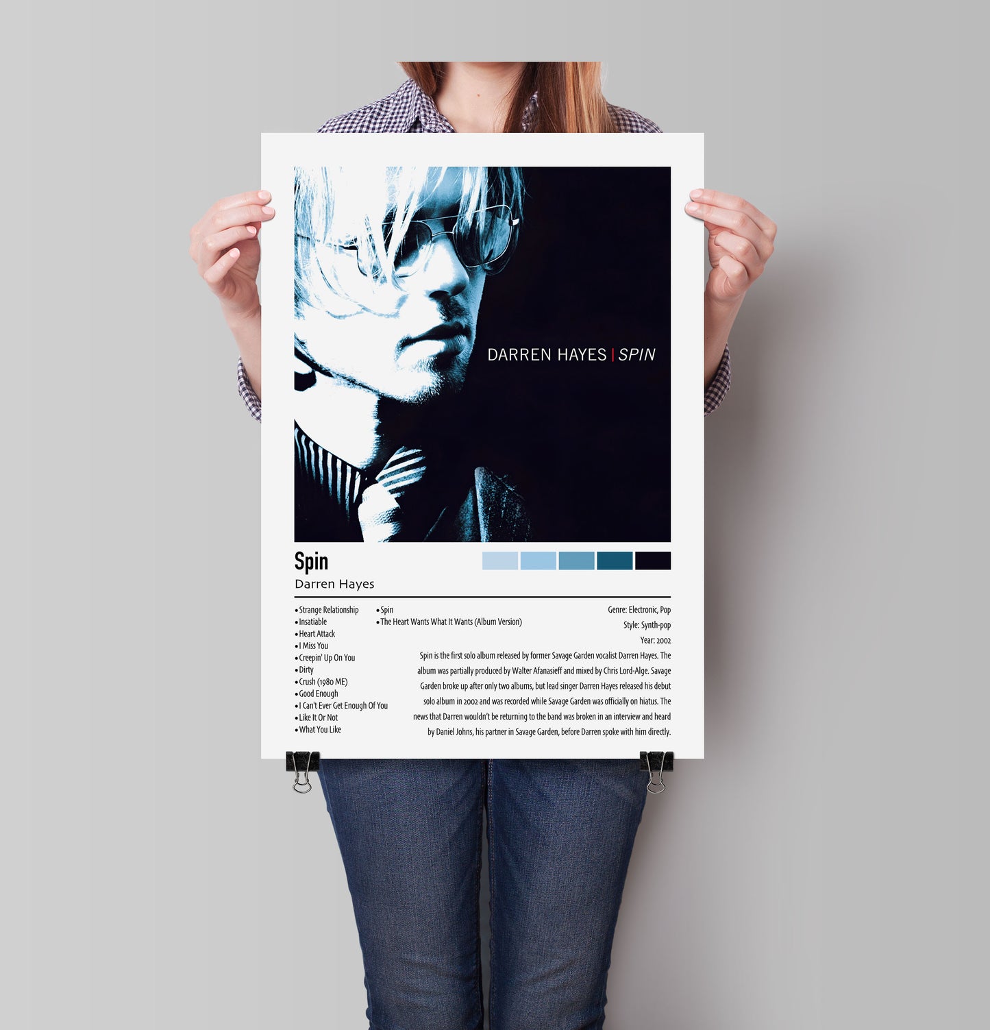 Darren Hayes | Spin | Custom Album Cover Poster Print