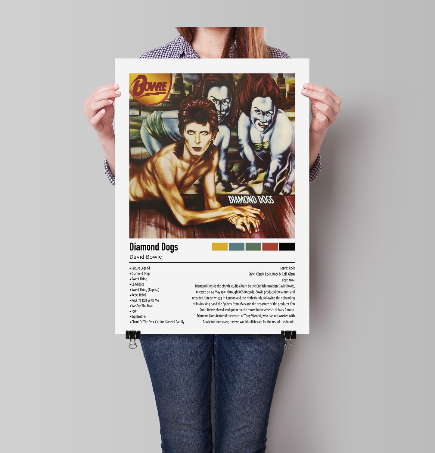 David Bowie | Diamond Dogs | Custom Album Cover Poster Print