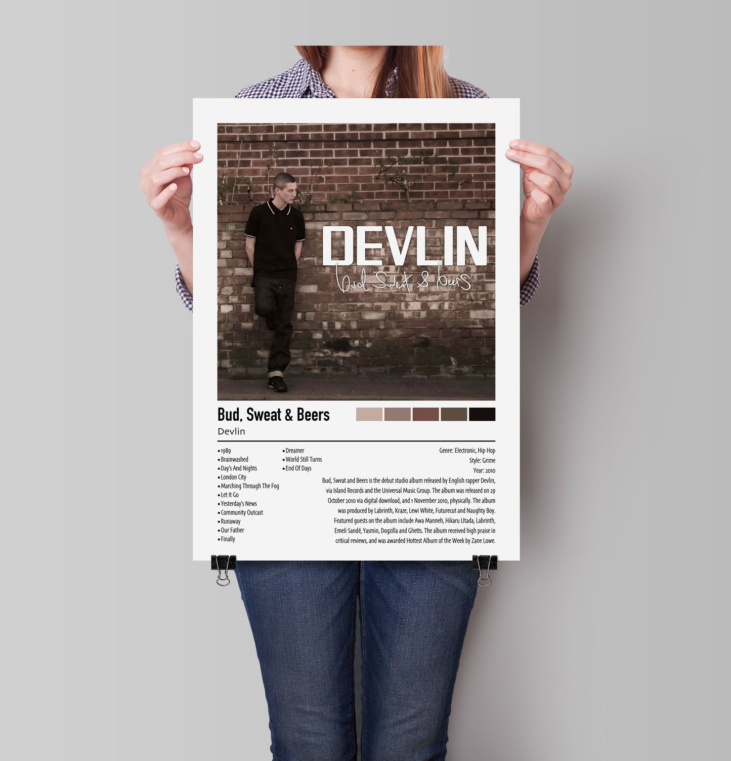 Devlin | Bud, Sweat & Beers | Custom Album Cover Poster Print