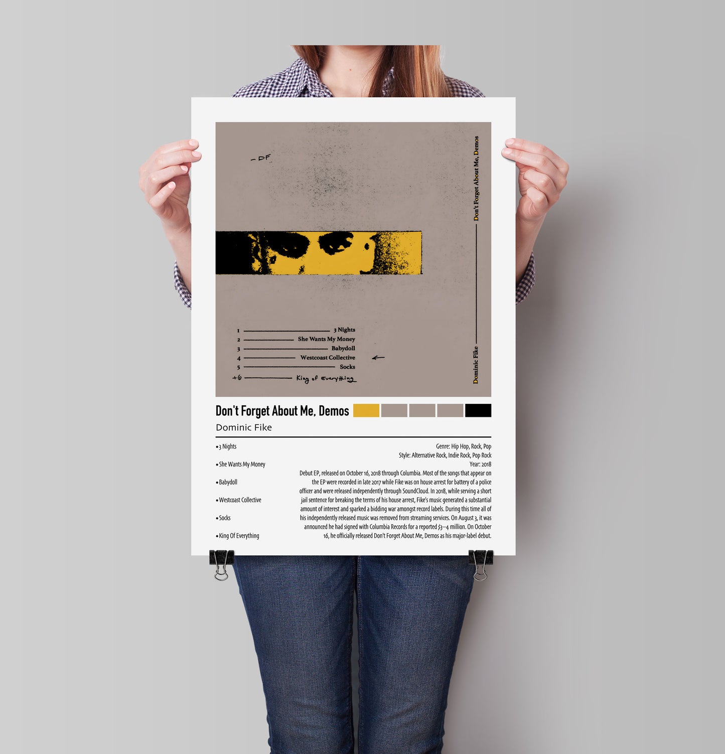 Dominic Fike | Don't Forget About Me, Demos | Custom Album Cover Poster Print