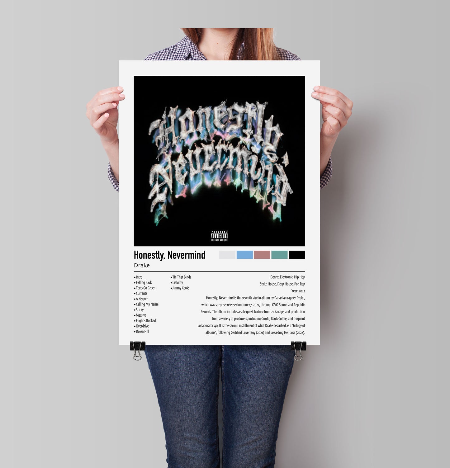 Drake | Honestly, Nevermind | Custom Album Cover Poster Print