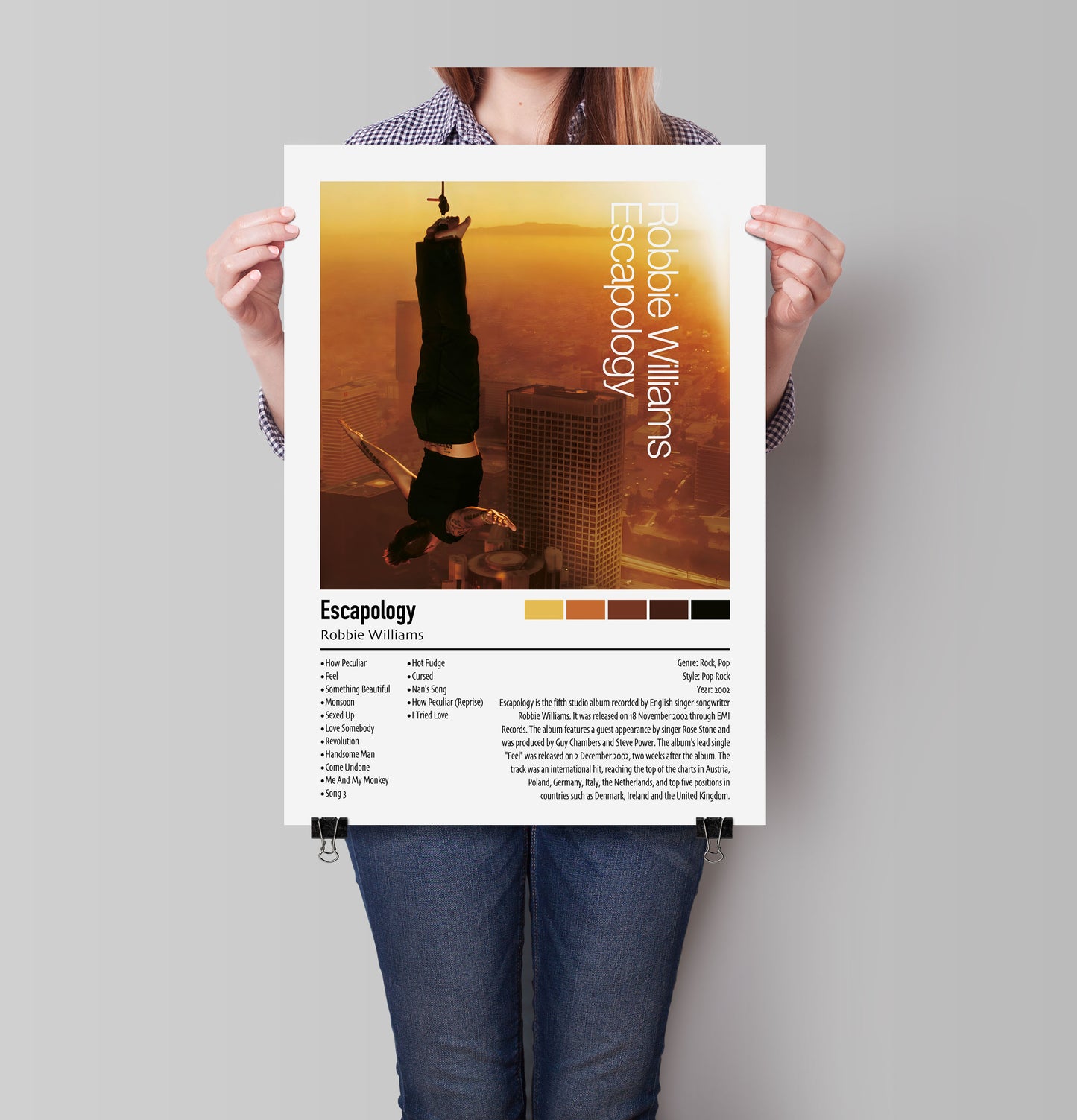 Robbie Williams | Escapology | Custom Album Cover Poster Print