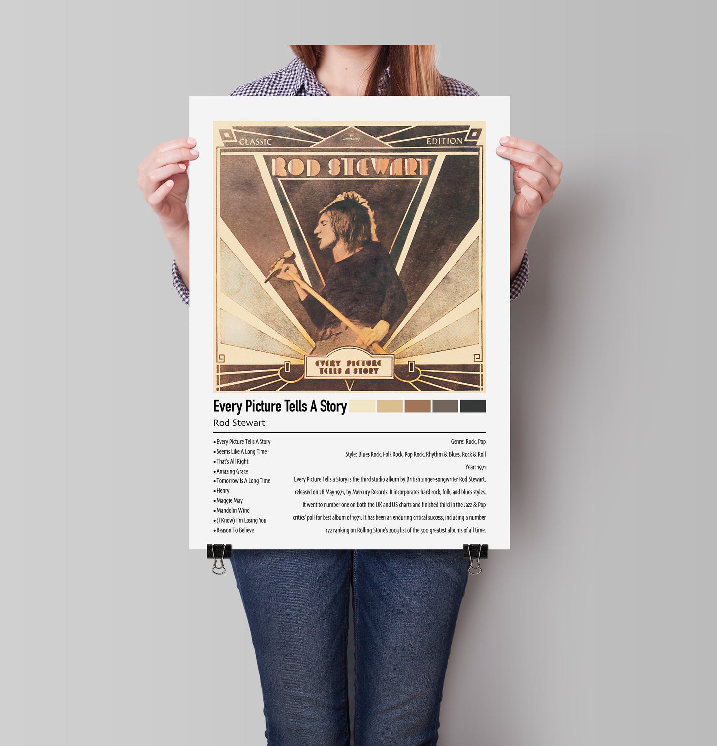 Rod Stewart | Every Picture Tells A Story | Custom Album Cover Poster Print