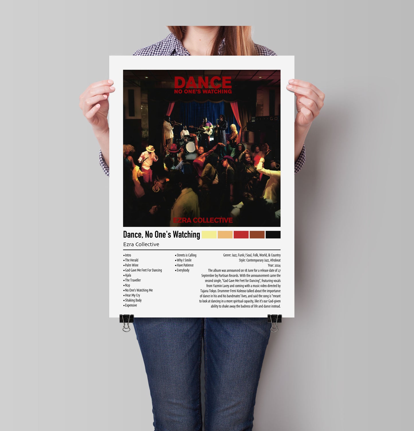 Ezra Collective | Dance, No One's Watching | Custom Album Cover Poster Print