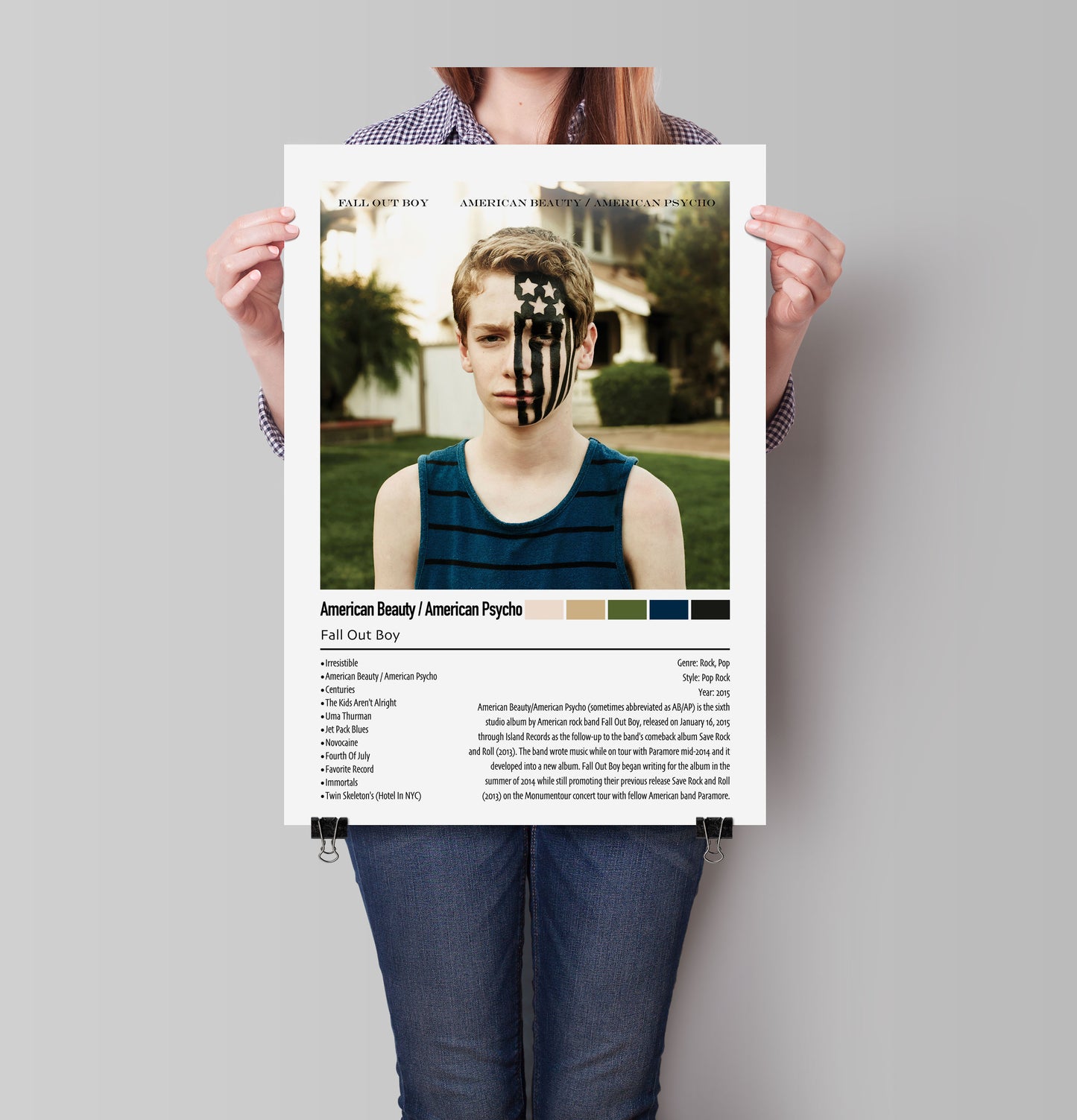 Fall Out Boy | American Beauty / American Psycho | Custom Album Cover Poster Print