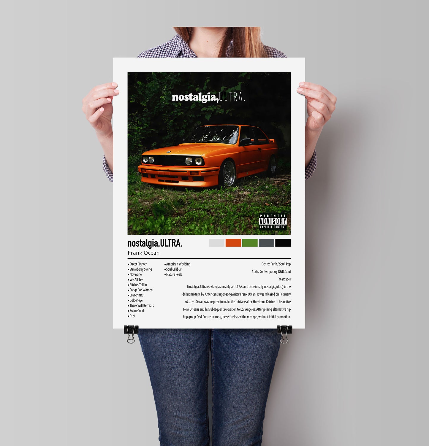 Frank Ocean | nostalgia, ULTRA. | Custom Album Cover Poster Print