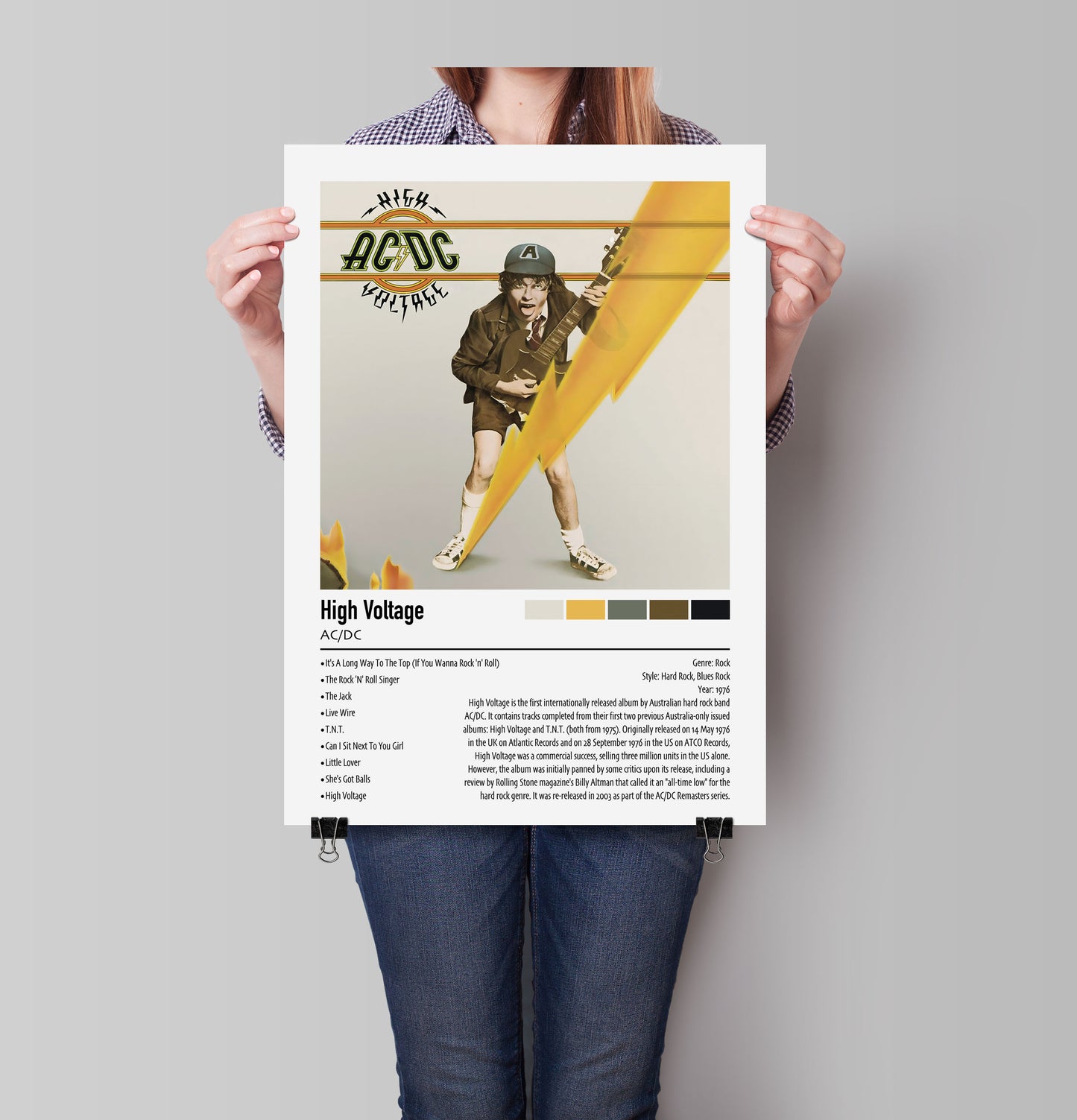 AC/DC | High Voltage | Custom Album Cover Poster Print