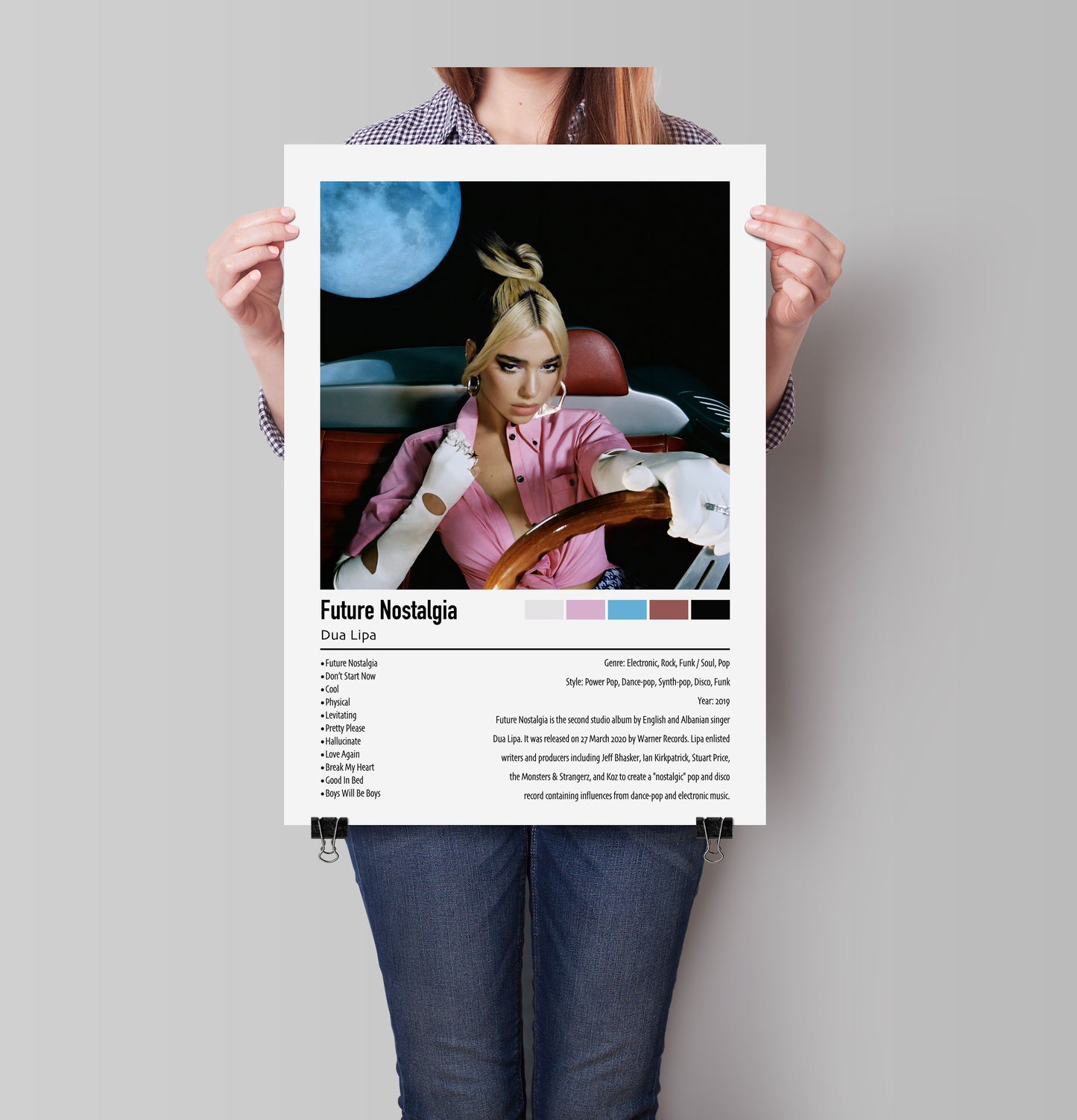 Due Lipa | Future Nostalgia | Custom Album Cover Poster Print