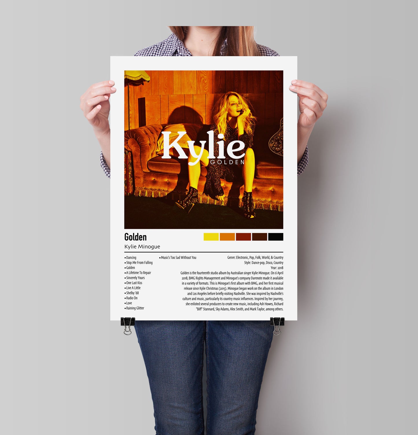 Kylie Minogue | Golden | Custom Album Cover Poster Print
