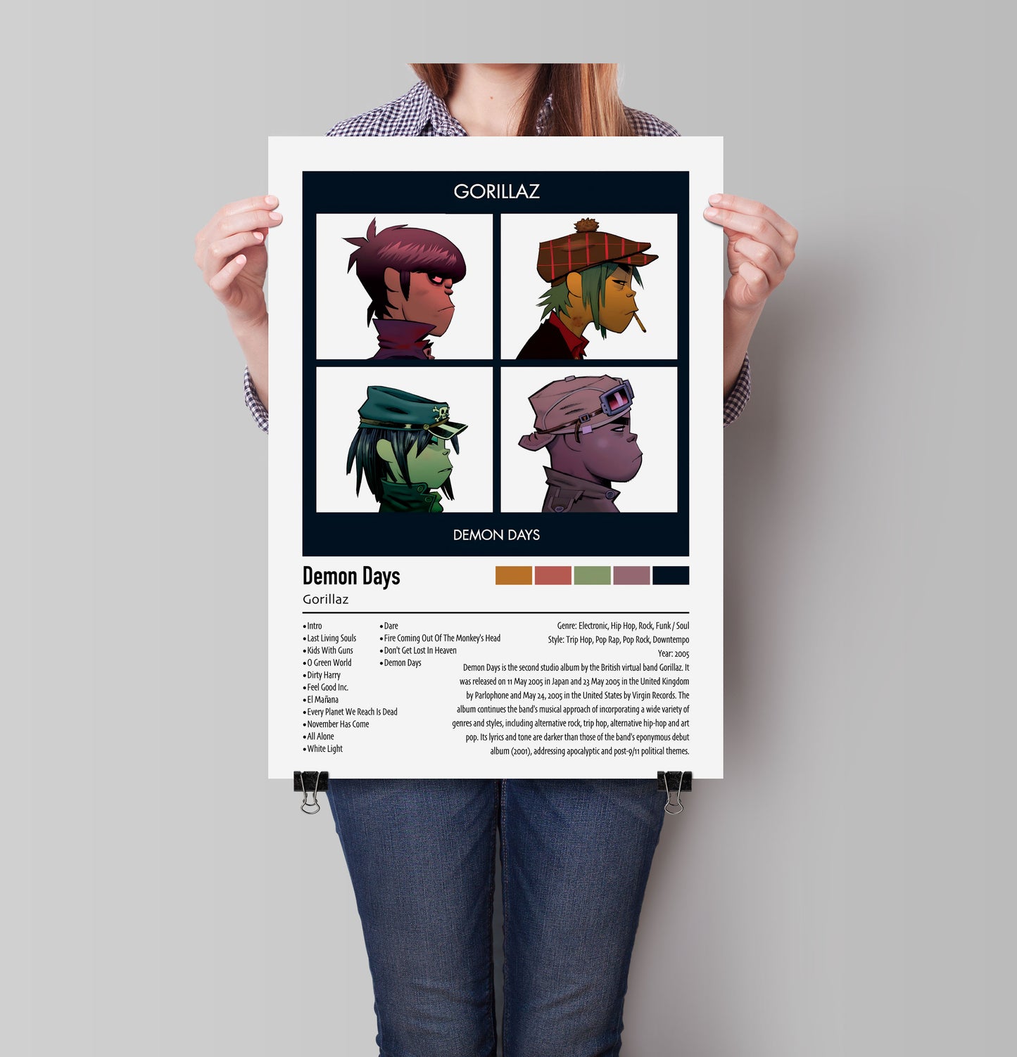 Gorillaz | Demon Days | Custom Album Cover Poster Print