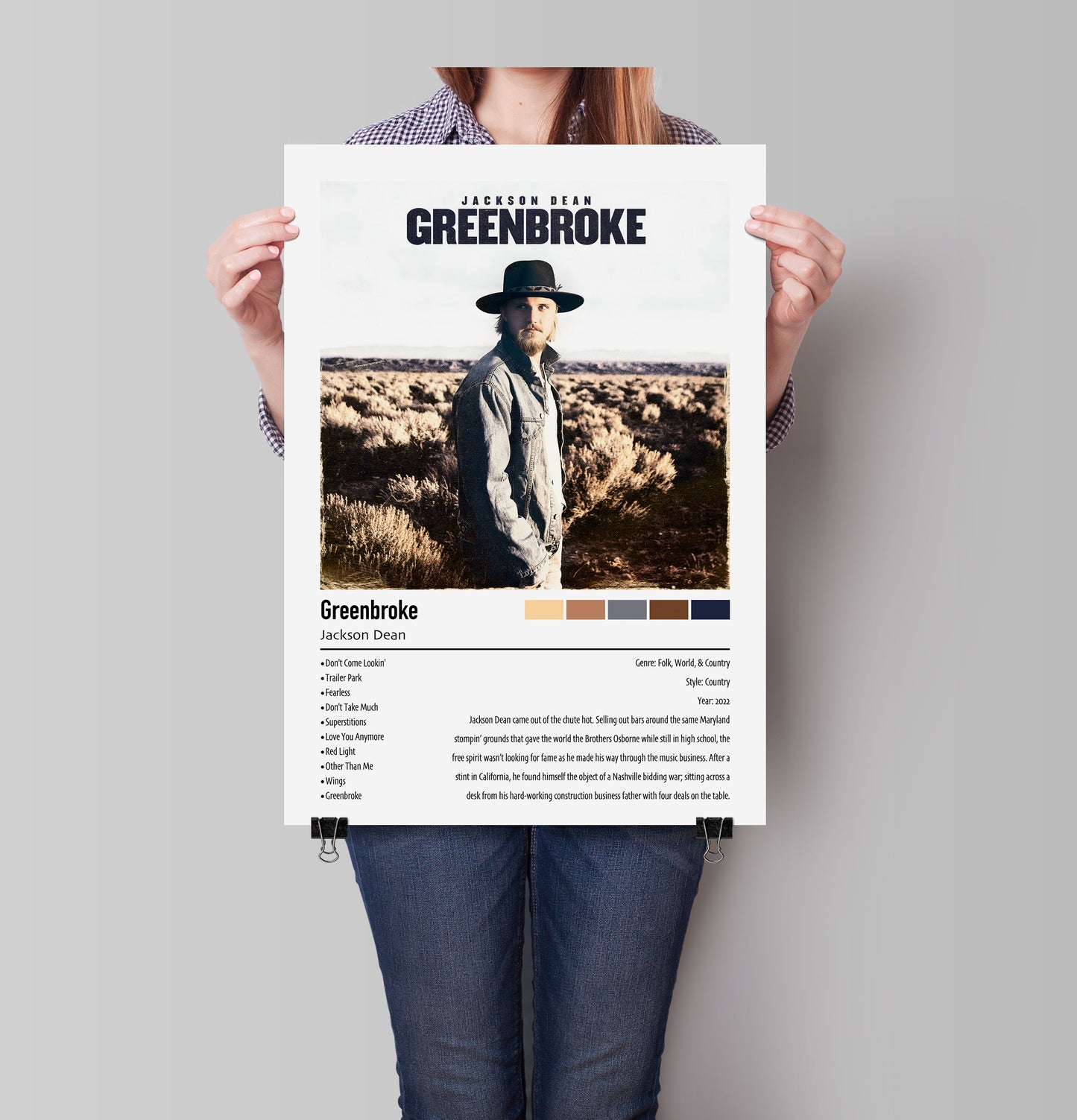 Jackson Dean | Greenbroke | Custom Album Cover Poster Print