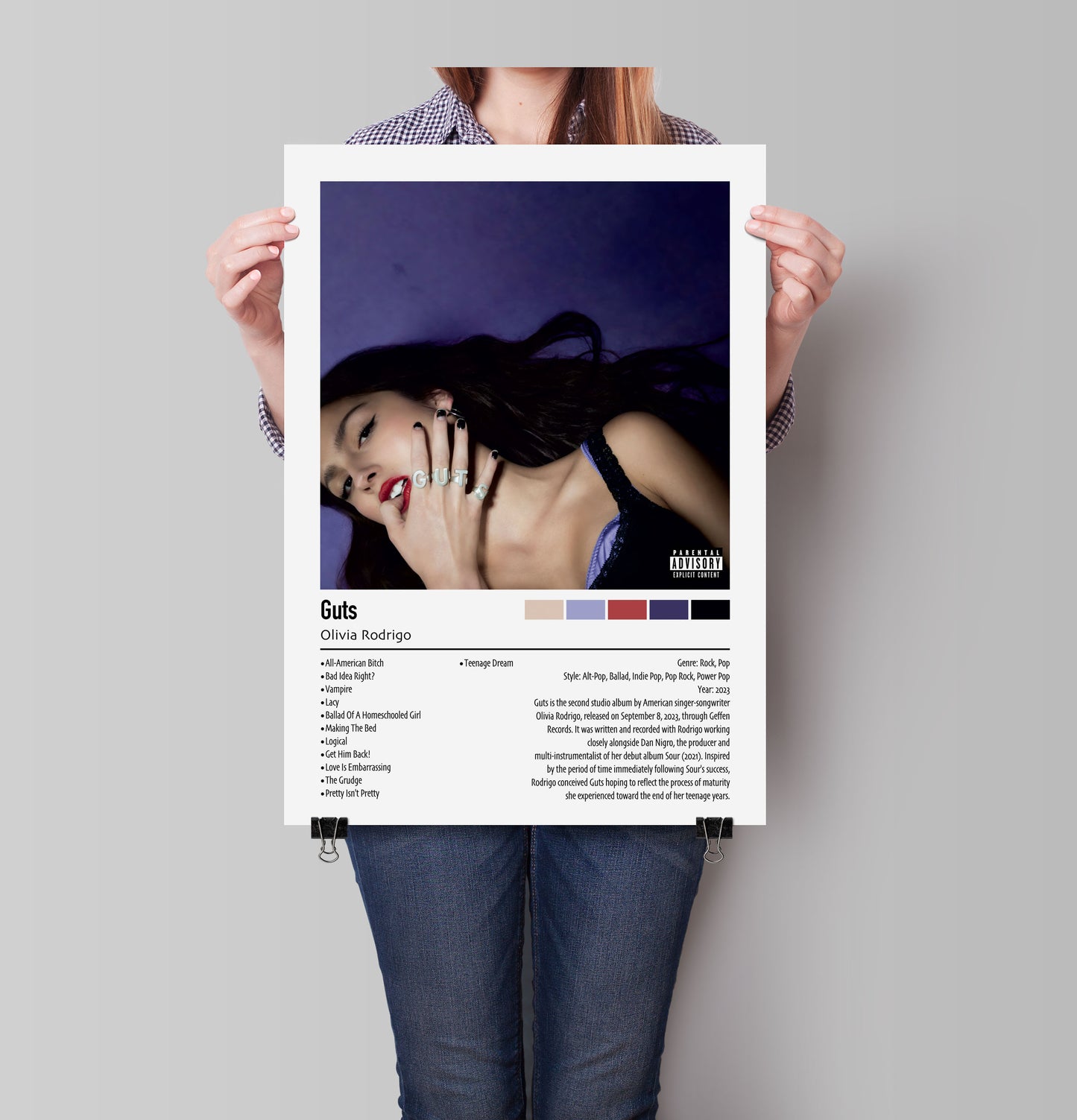 Olivia Rodrigo | Guts | Custom Album Cover Poster Print