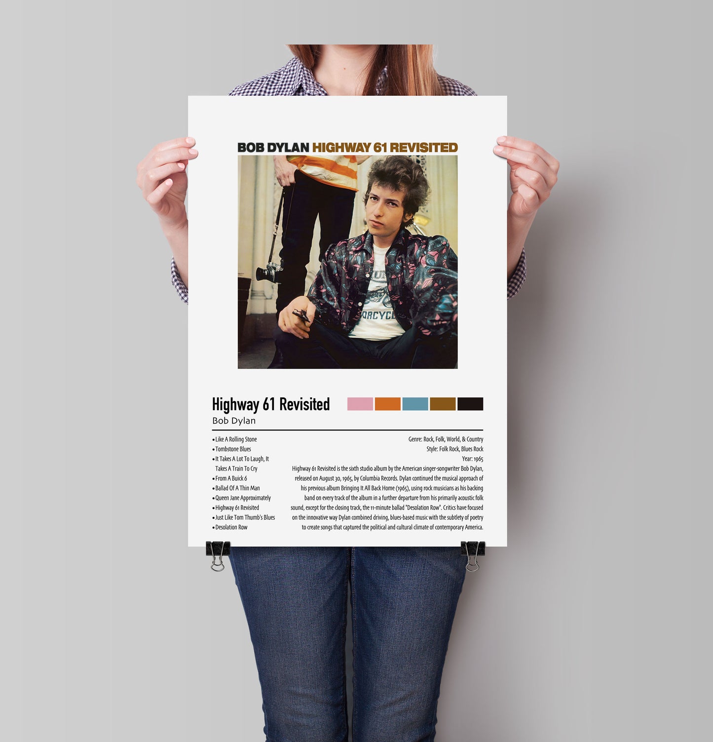 Bob Dylan | Highway 61 Revisited | Custom Album Cover Poster Print