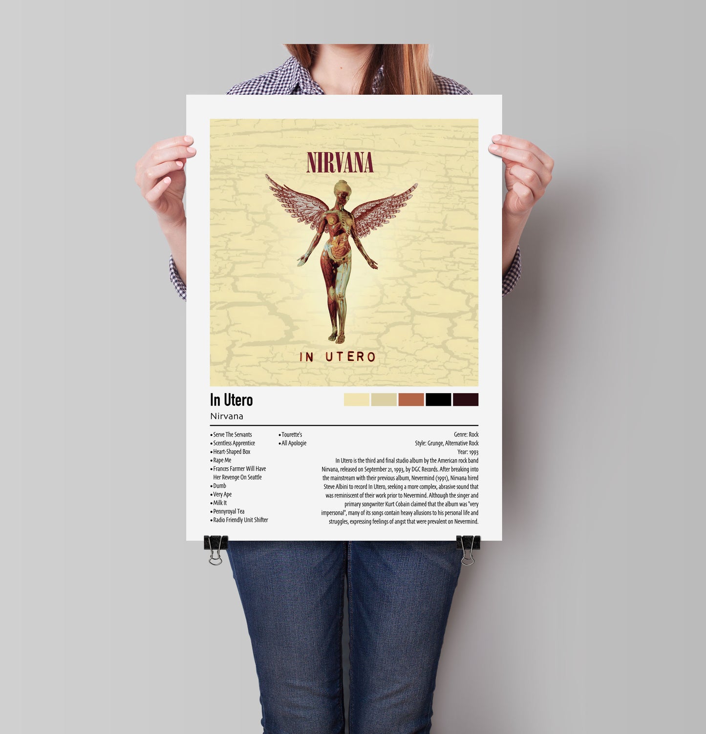 Nirvana | In Utero | Custom Album Cover Poster Print