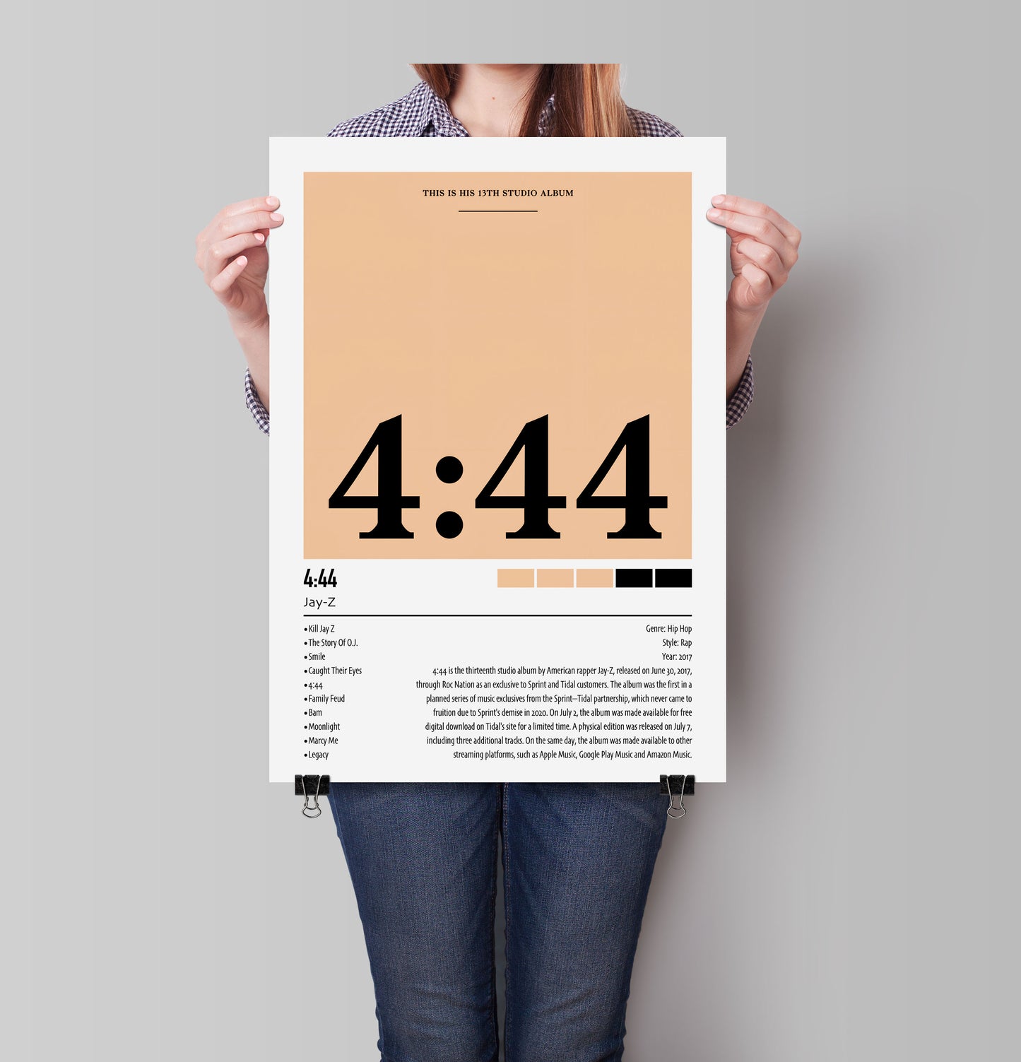 Jay-Z | 4:44 | Custom Album Cover Poster Print
