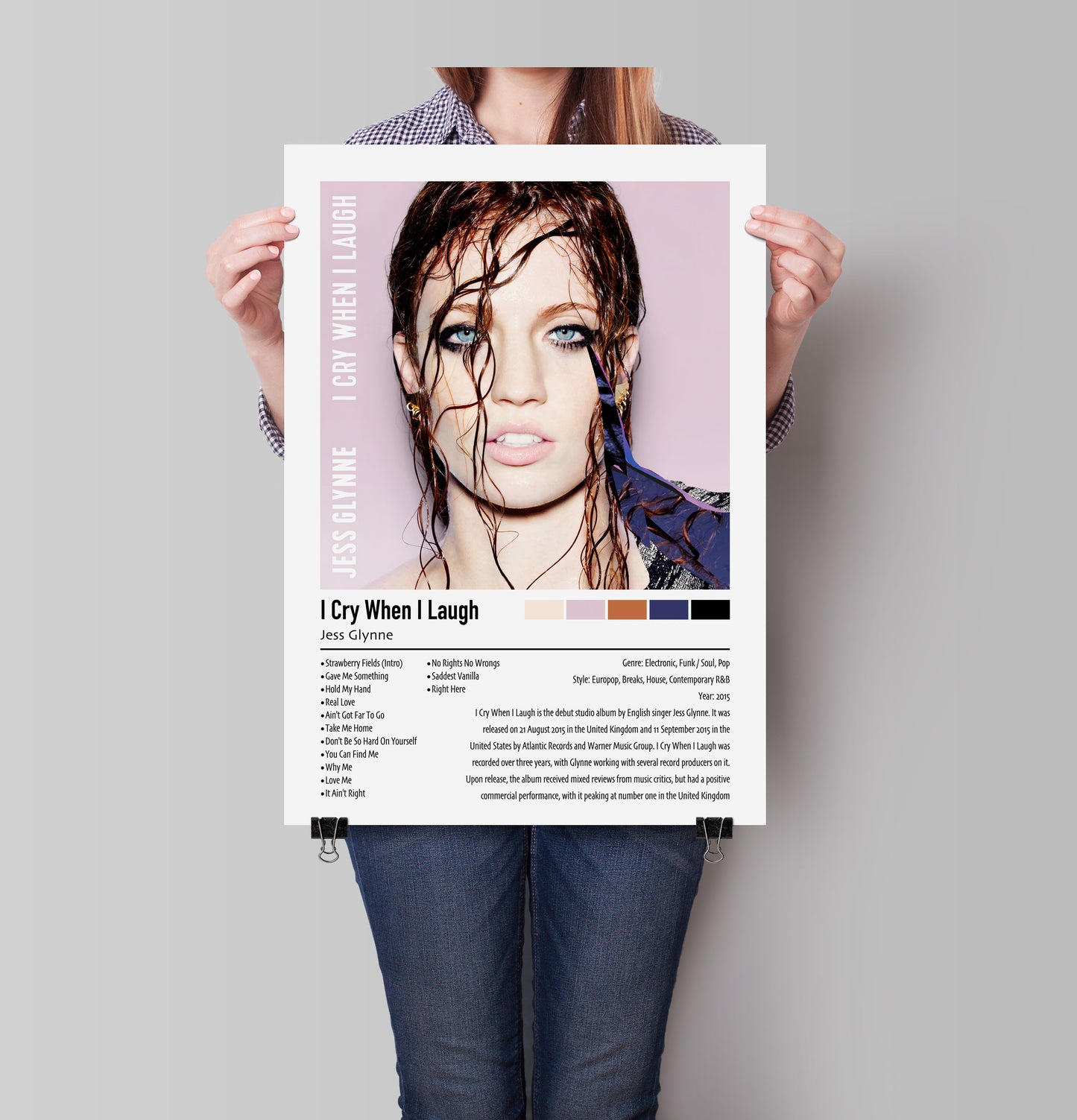 Jess Glynne | I Cry When I Laugh | Custom Album Cover Poster Print