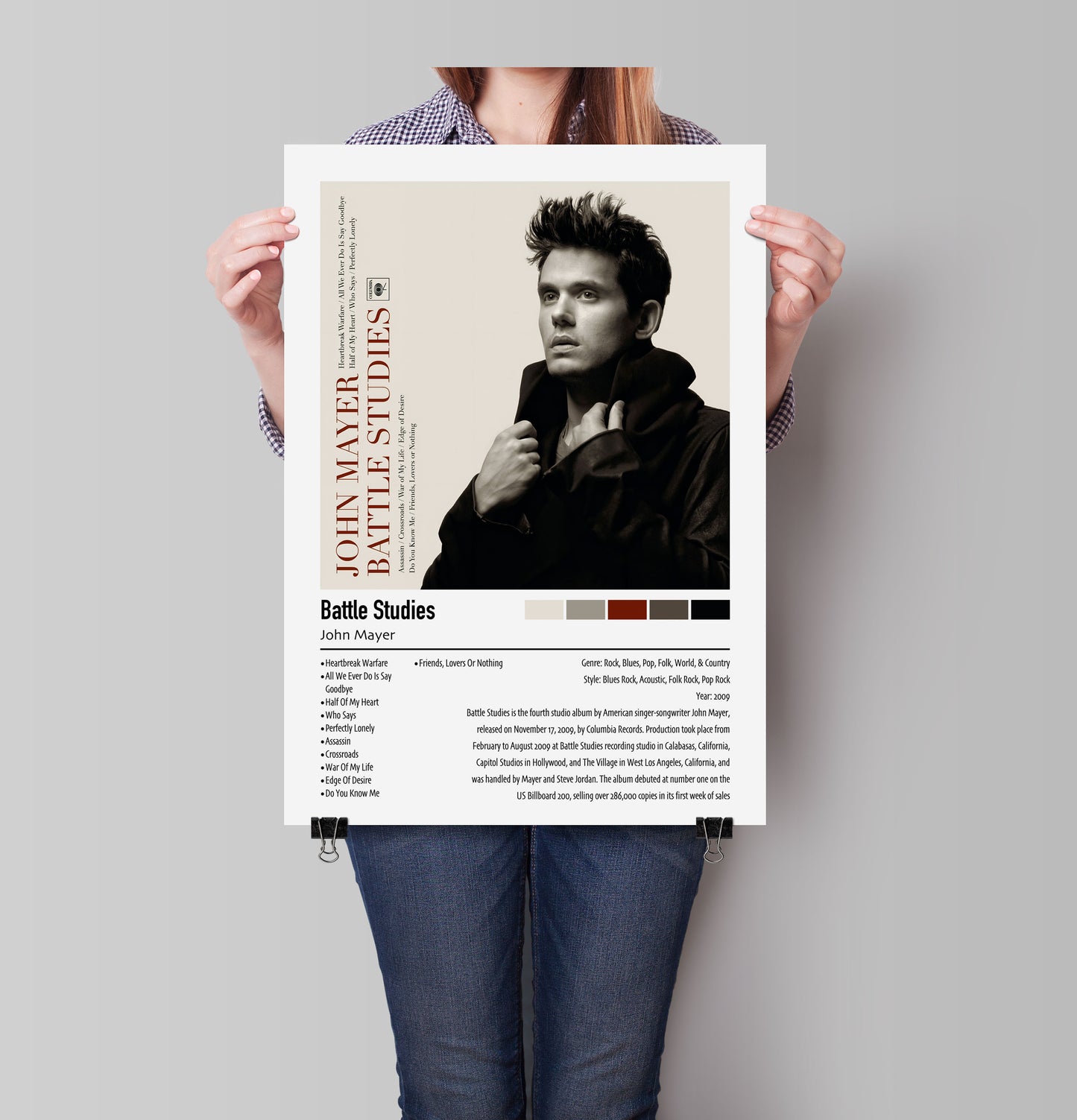 John Mayer | Battle Studies | Custom Album Cover Poster Print
