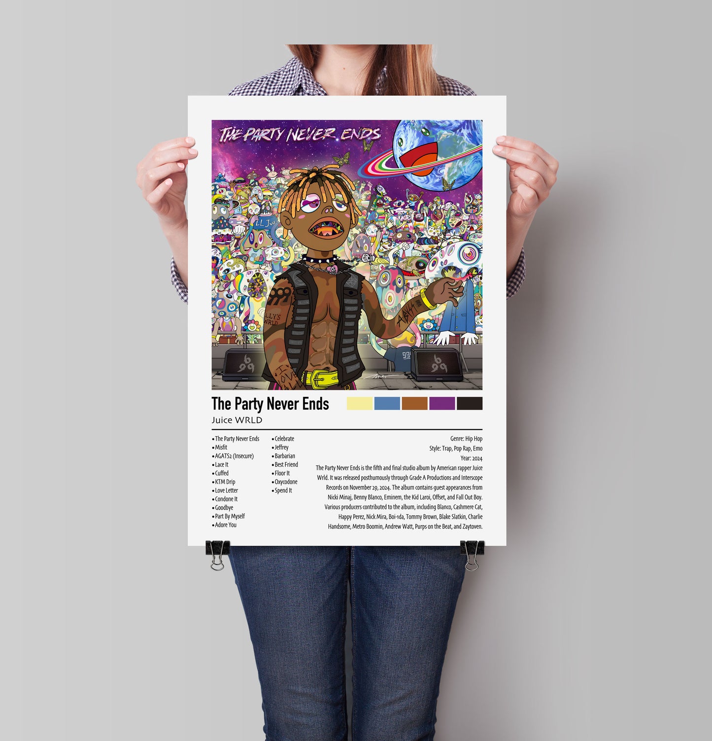 Juice WRLD | The Party Never Ends | Custom Album Cover Poster Print