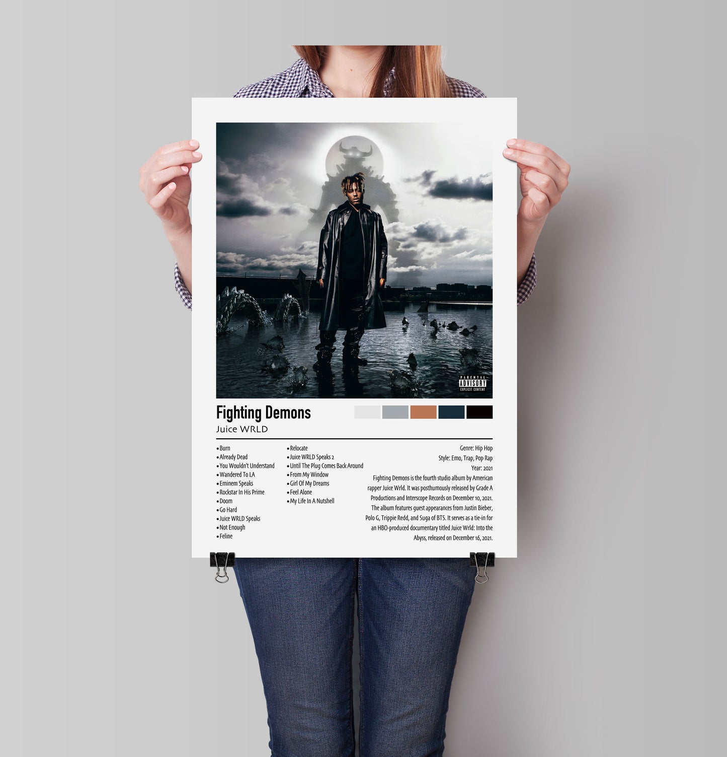 Juice WRLD | Fighting Demons | Custom Album Cover Poster Print