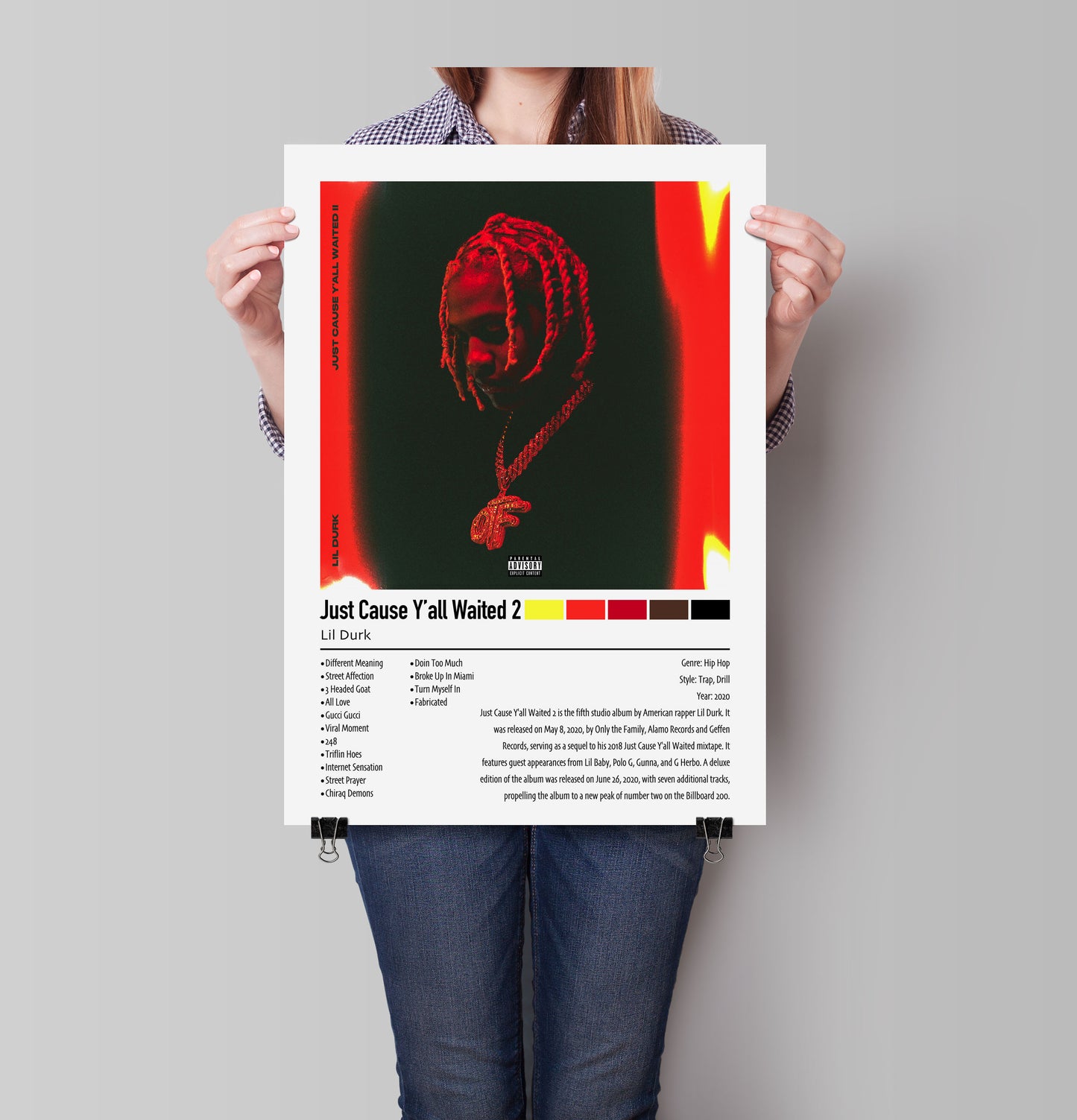 Lil Dirk | Just Cause Y'all Waited 2 | Custom Album Cover Poster Print