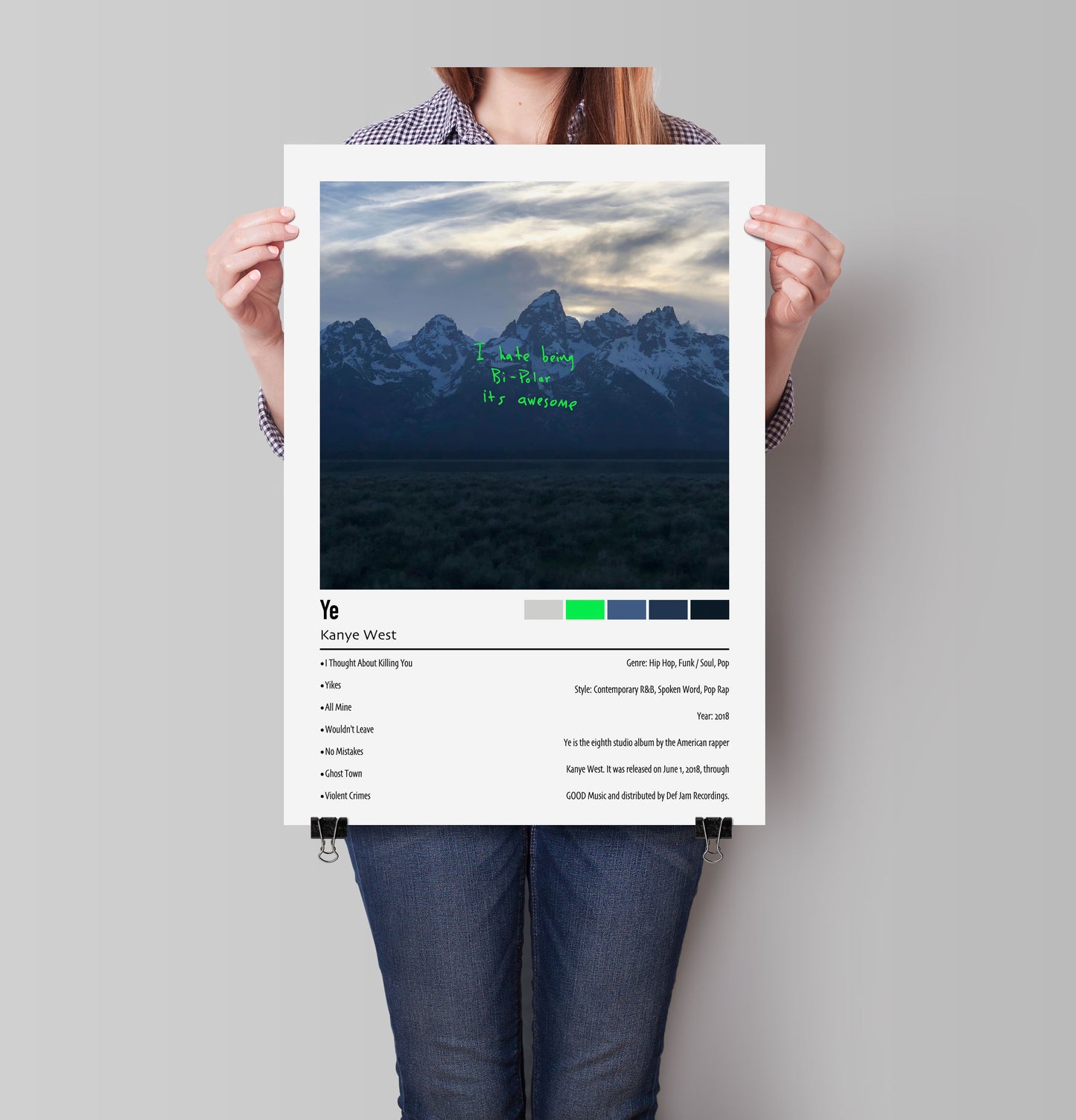 Kanye West | Ye | Custom Album Cover Poster Print