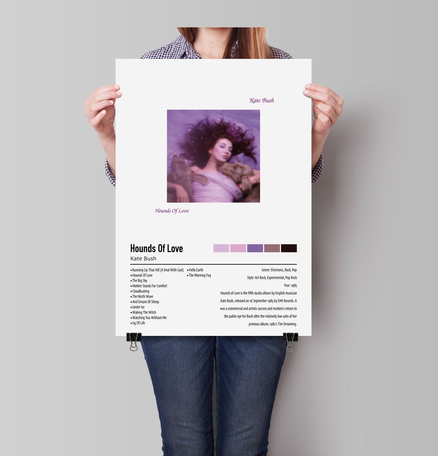 Kate Bush | Hounds Of Love | Custom Album Cover Poster Print
