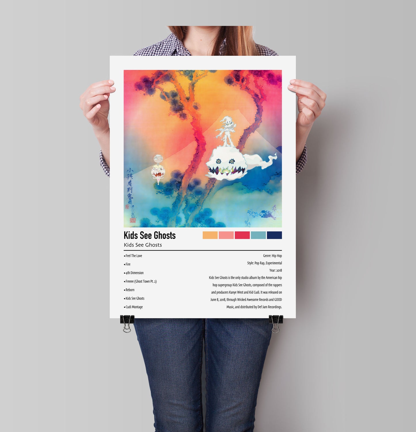 Kids See Ghosts | Kids See Ghosts | Custom Album Cover Poster Print