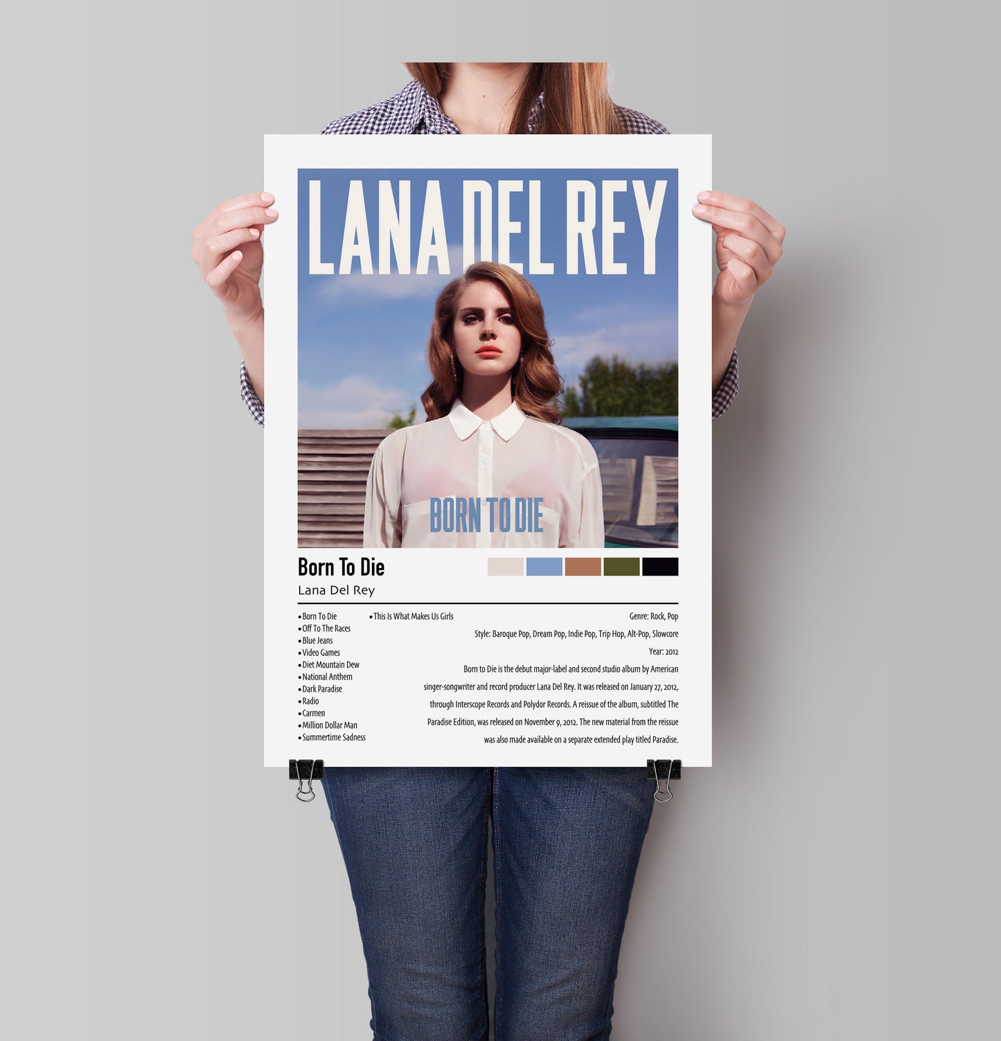 Lana Del Rey | Born To Die | Custom Album Cover Poster Print