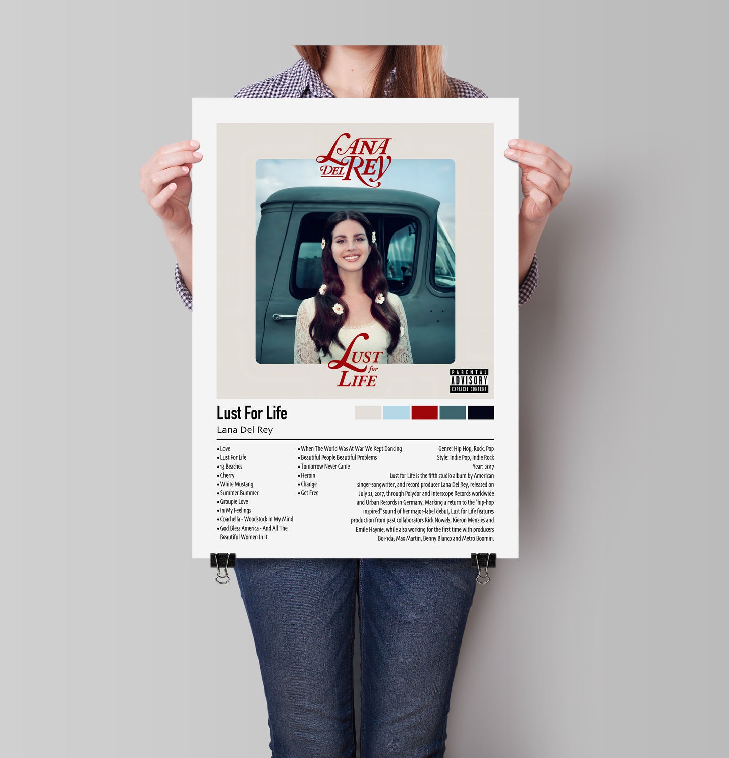 Lana Del Rey | Lust For Life | Custom Album Cover Poster Print