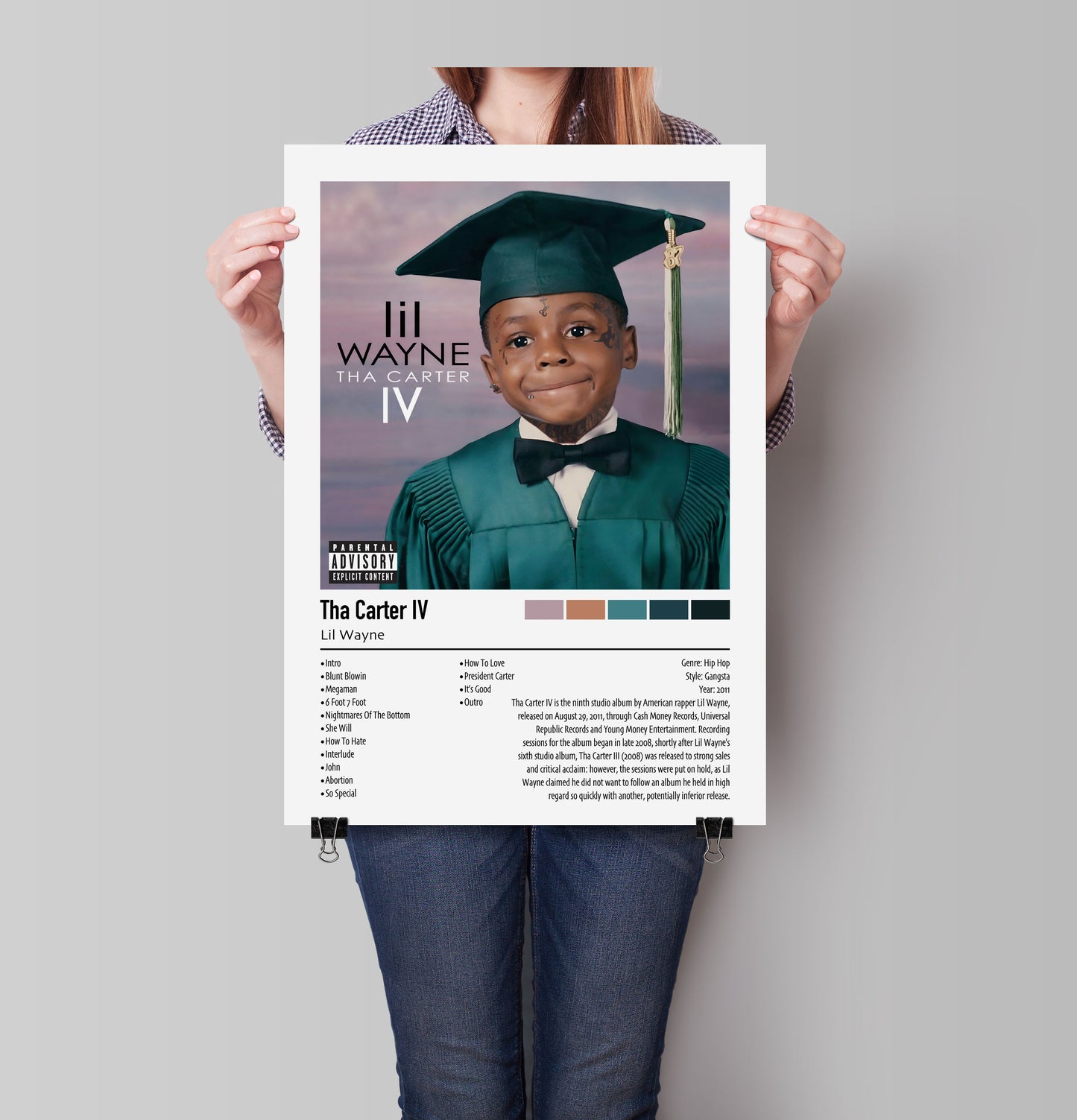 Lil Wayne | Tha Carter IV | Custom Album Cover Poster Print