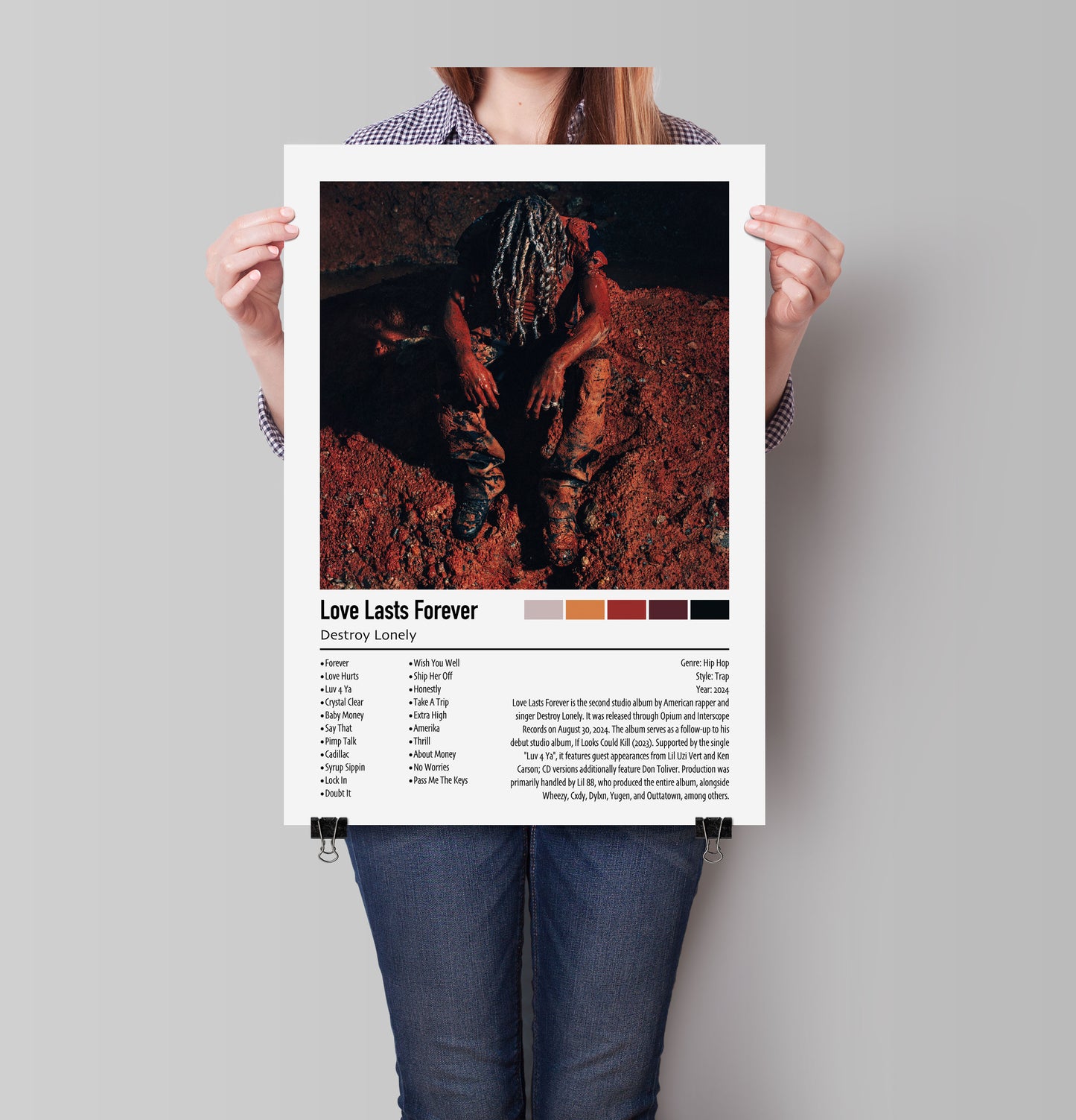 Destroy Lonely | Love Lasts Forever | Custom Album Cover Poster Print