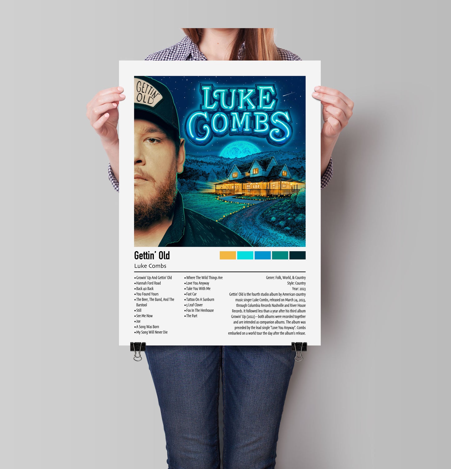 Luke Combs | Gettin' Old | Custom Album Cover Poster Print