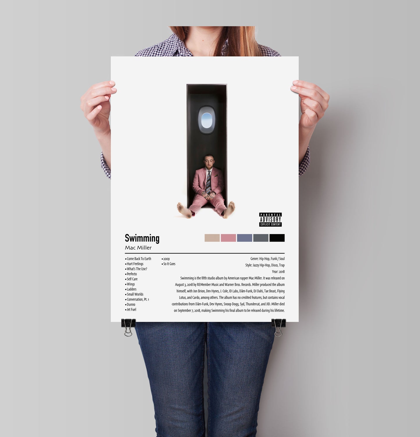 Mac Miller | Swimming | Custom Album Cover Poster Print