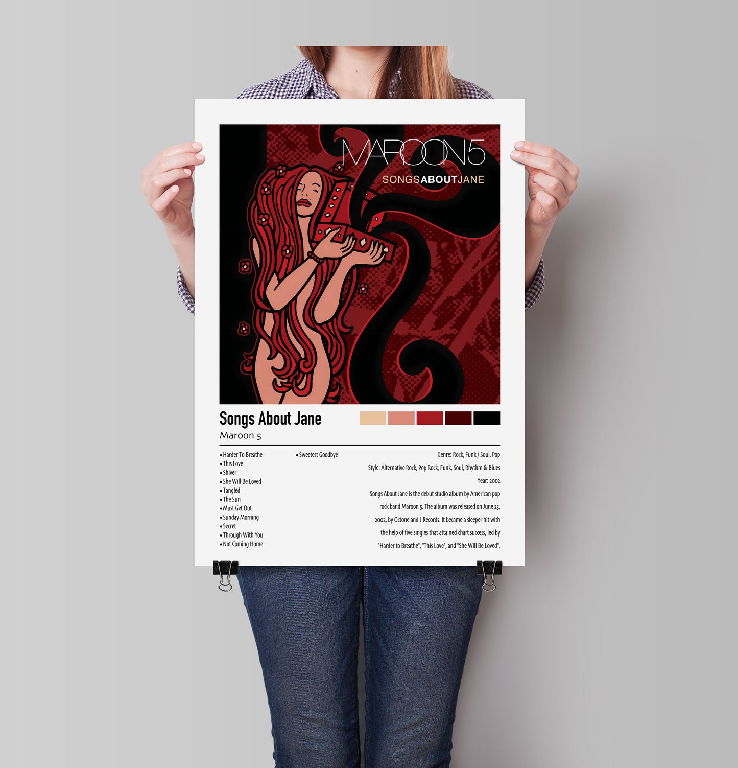 Maroon 5 | Songs About Jane | Custom Album Cover Poster Print