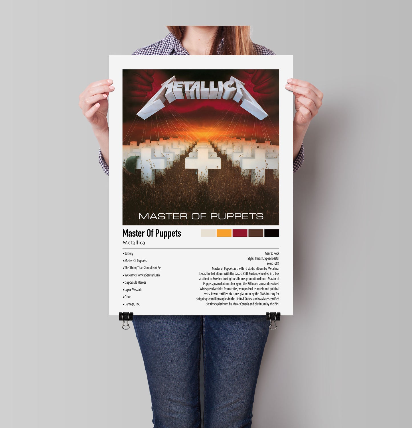 Metallica | Master Of Puppets | Custom Album Cover Poster Print