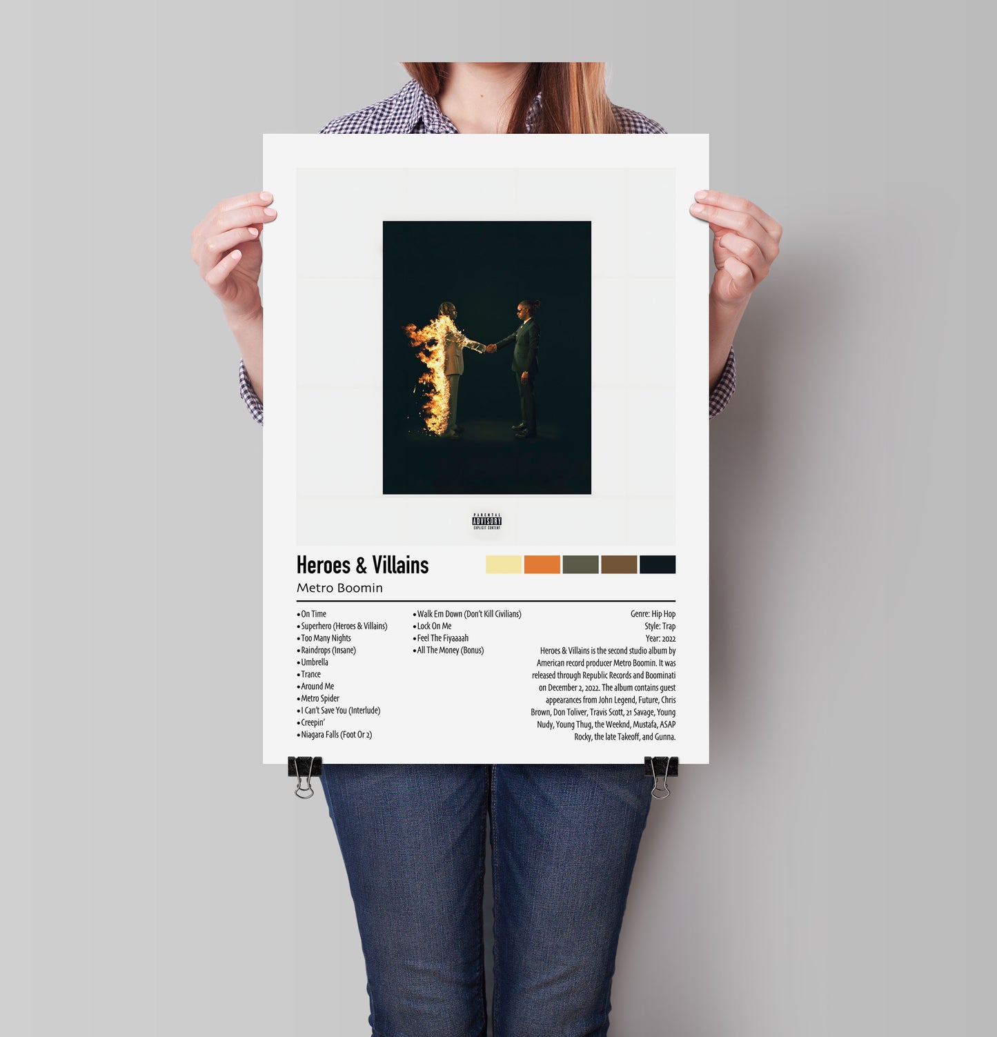 Metro Boomin | Heroes & Villains | Custom Album Cover Poster Print