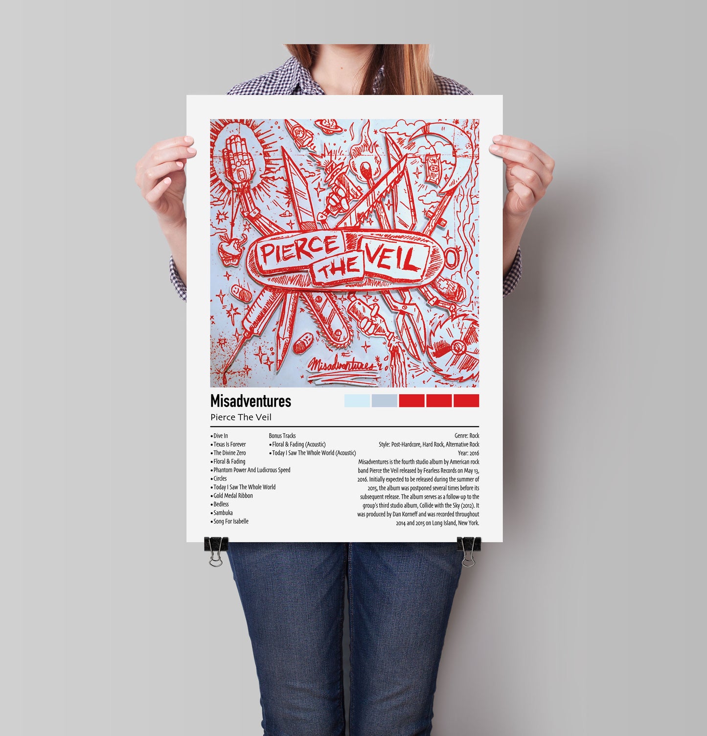 Pierce The Veil | Misadventures | Custom Album Cover Poster Print