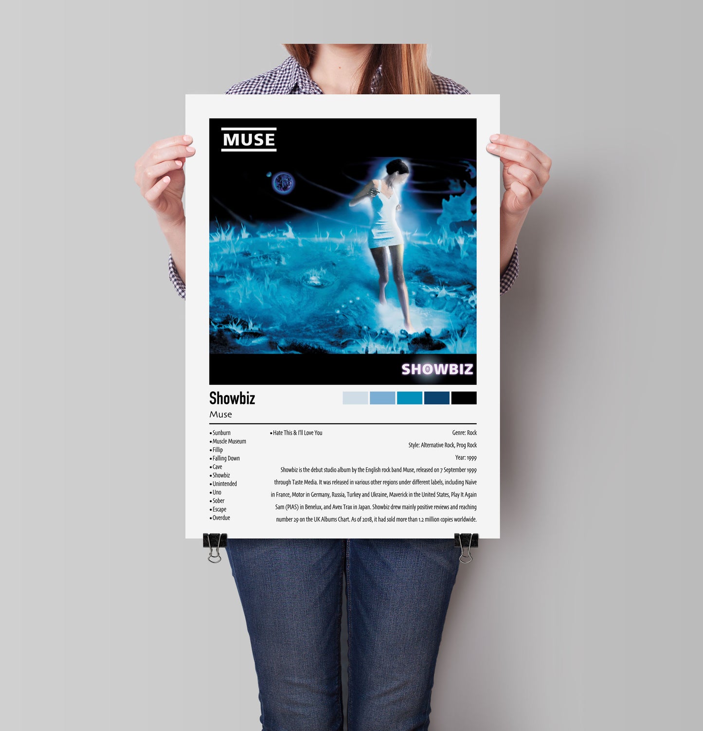 Muse | Showbiz | Custom Album Cover Poster Print
